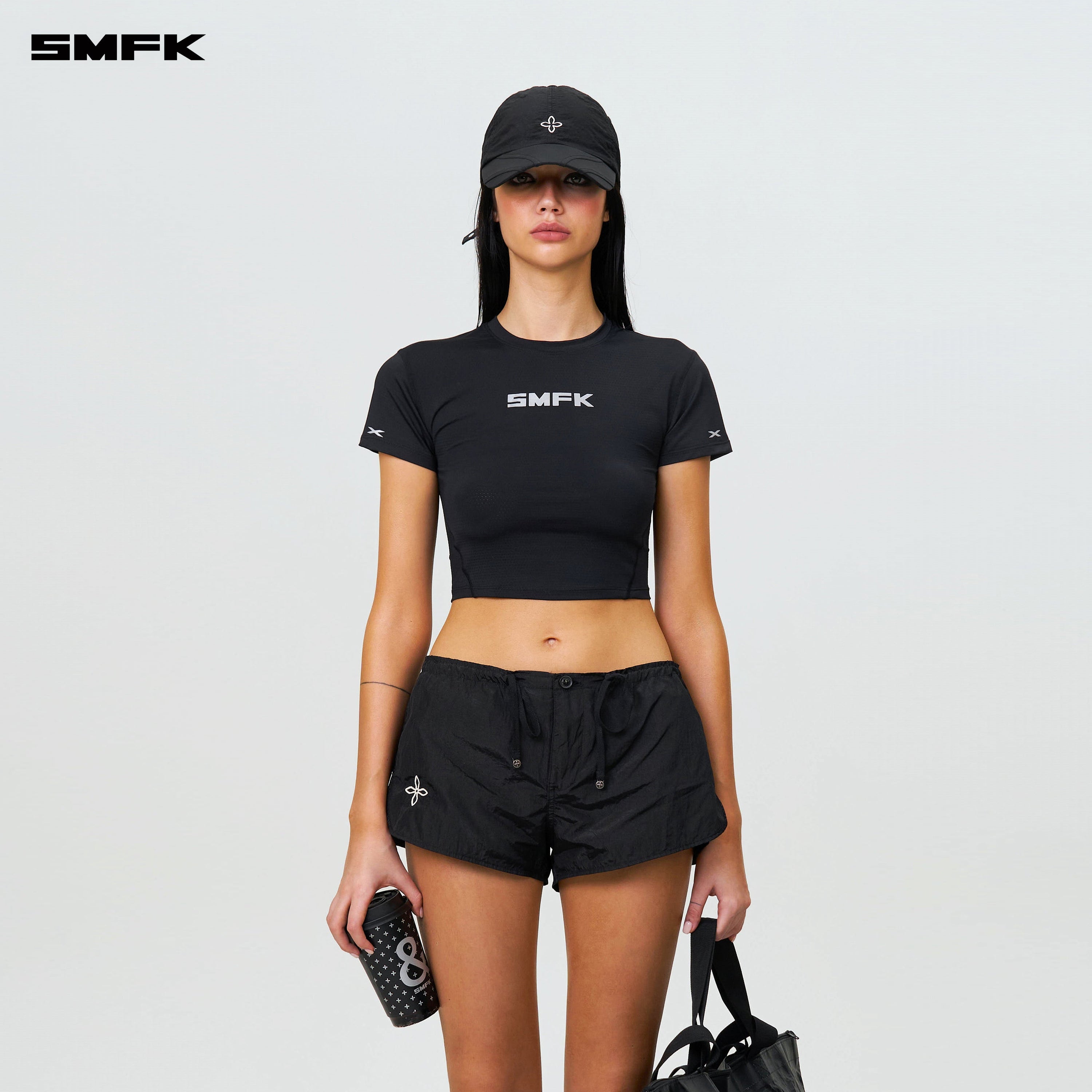 Ancient Myth Alloy Skin Low - Waist Jogging Shorts Black - SMFK Official