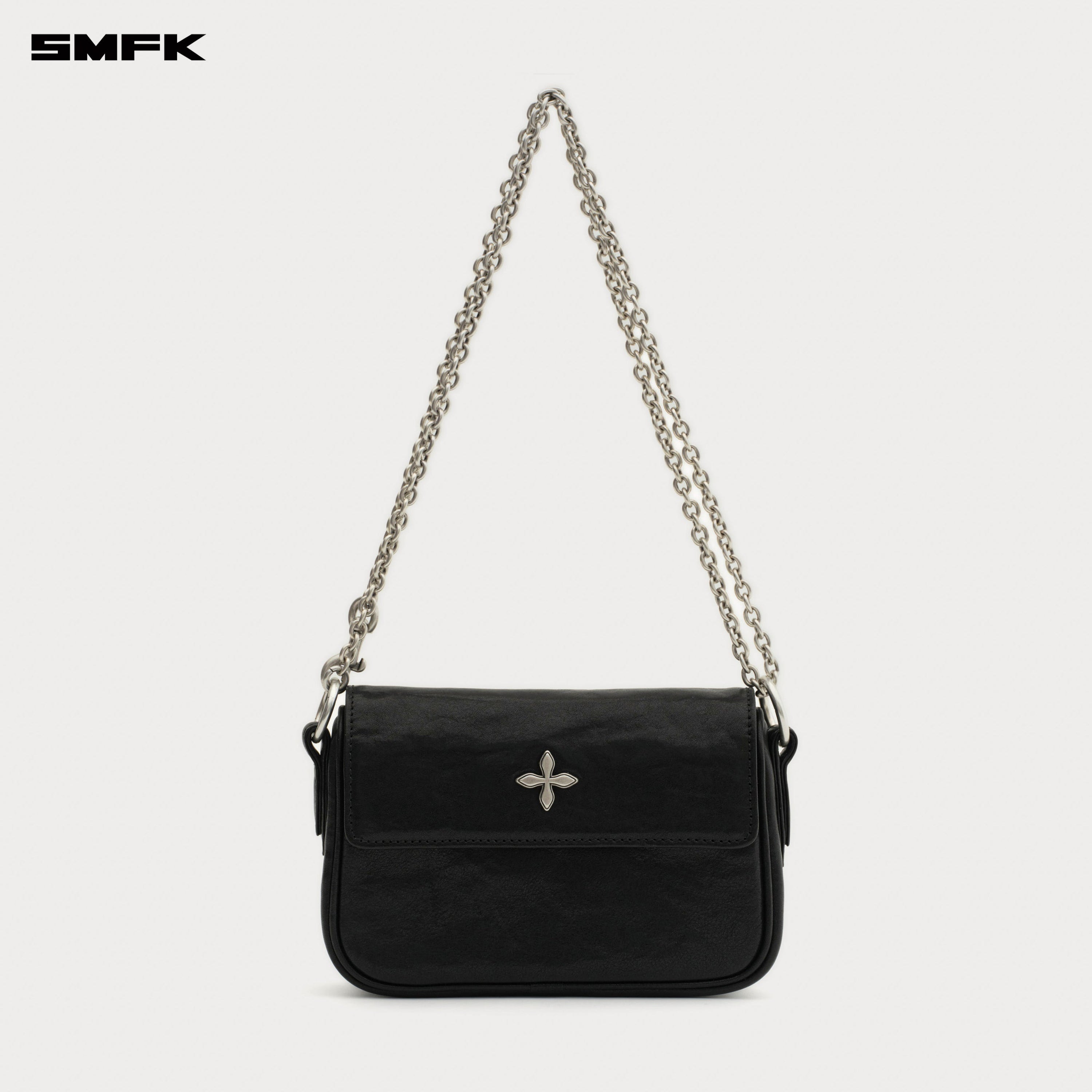 COMPASS BADGE Cross Badge Black Chain Bag (Small) - SMFK Official