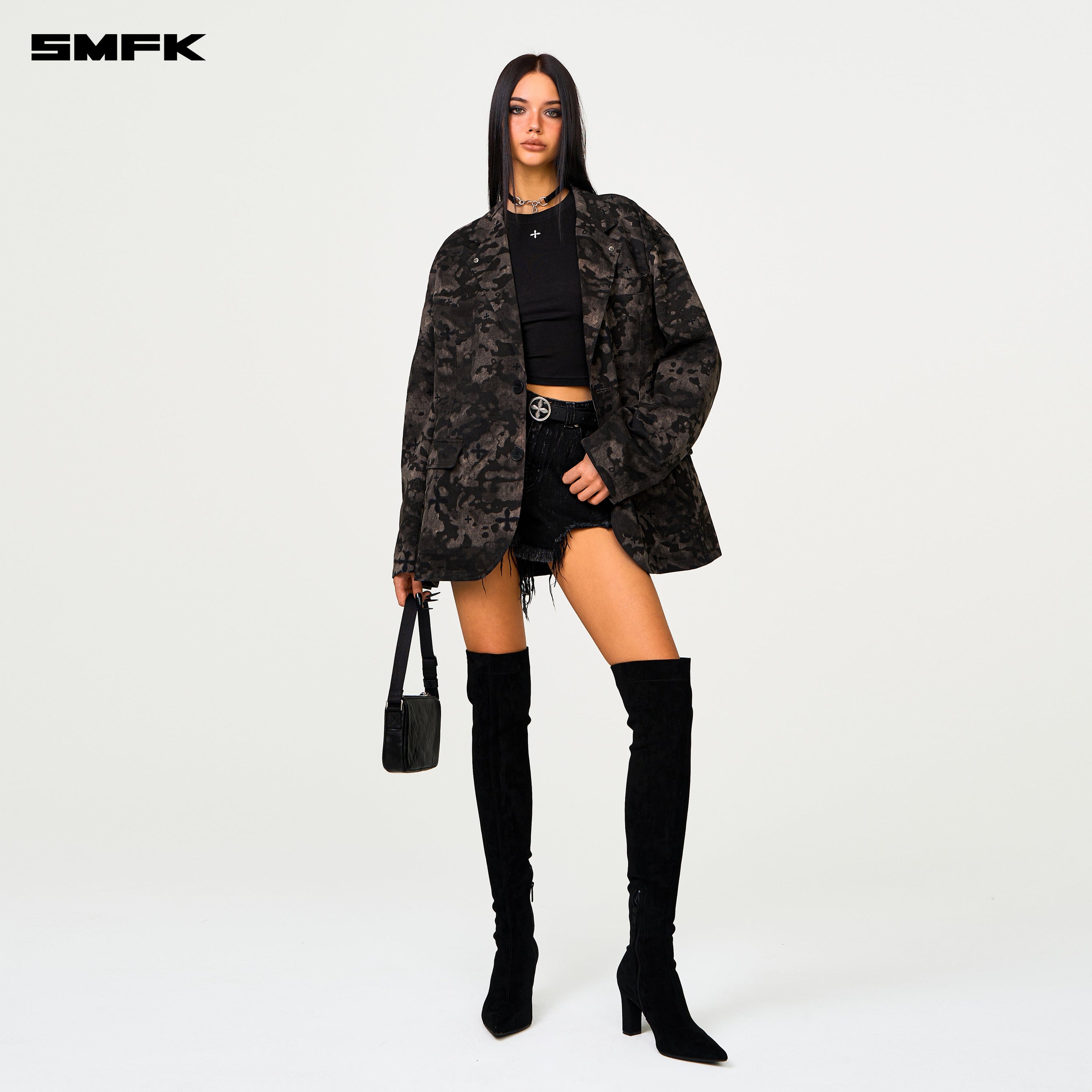 Compass Black Camouflage Oversize Suit - SMFK Official