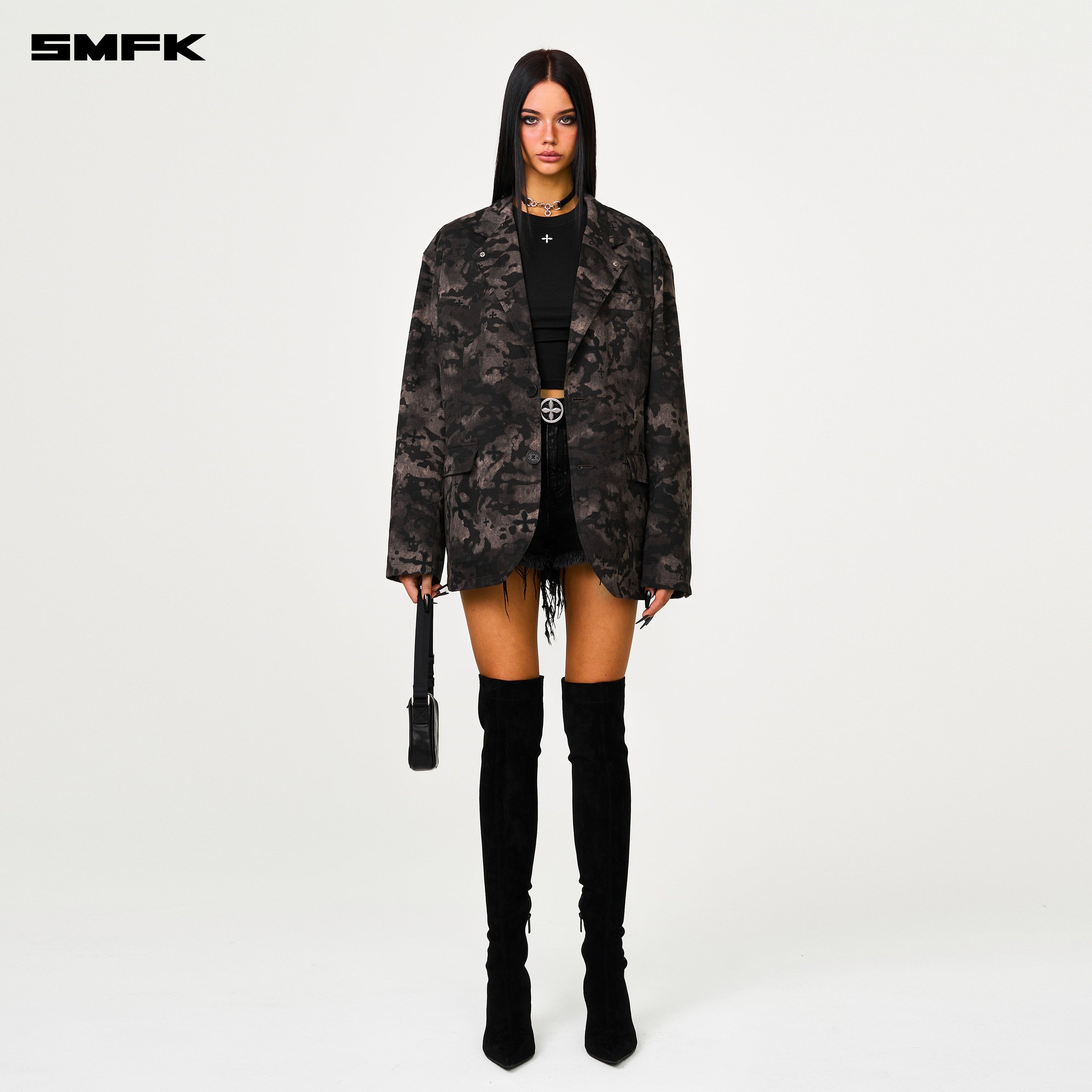 Compass Black Camouflage Oversize Suit - SMFK Official