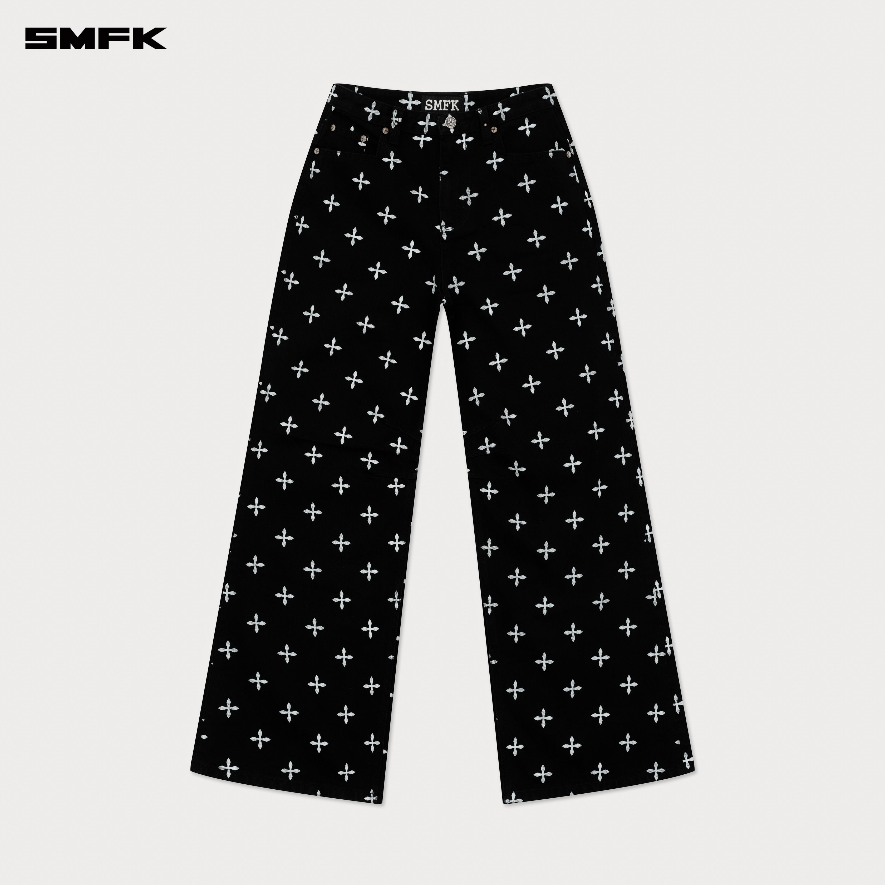 Compass Black Garden Classic Wide-Leg Jeans – SMFK Official