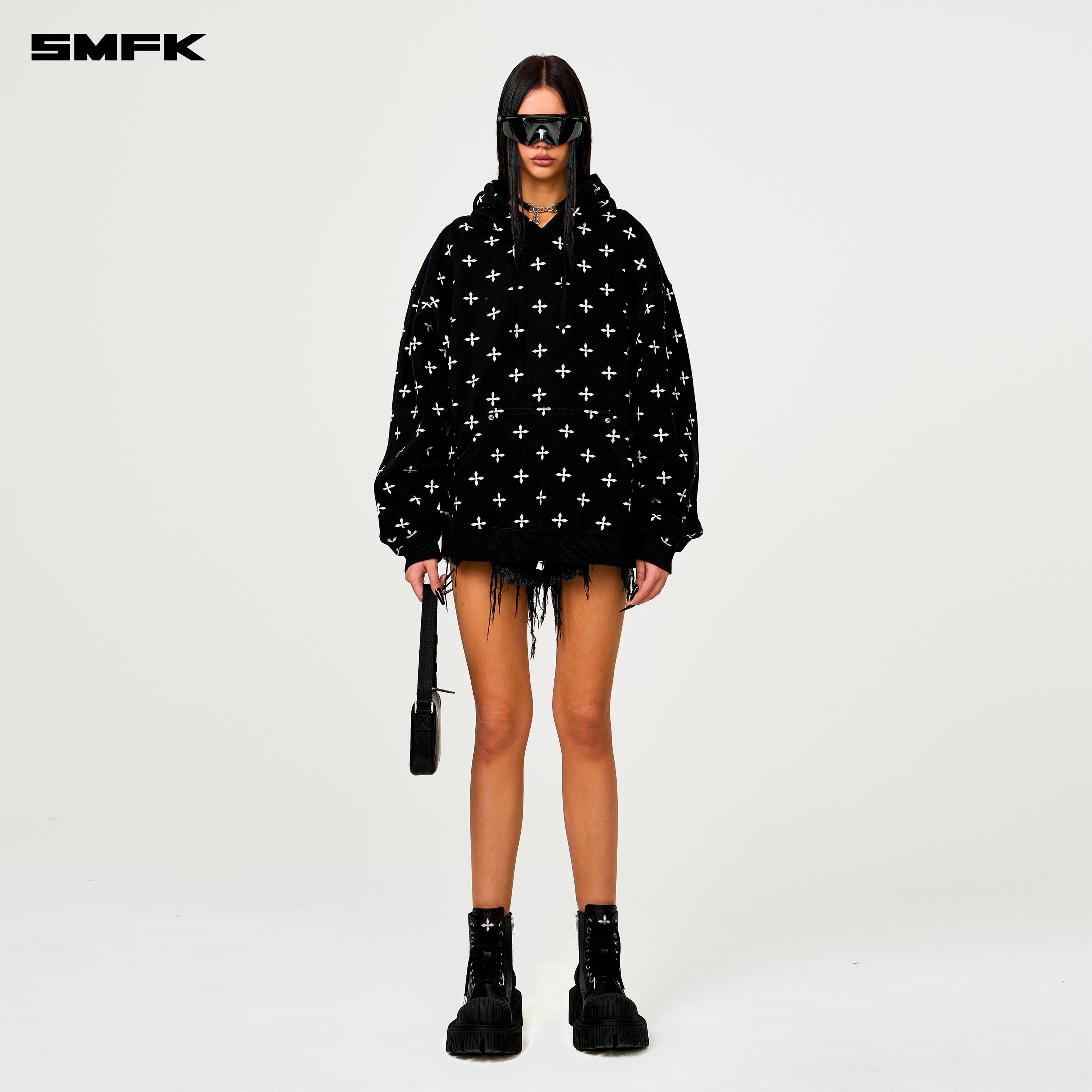 Compass Black Garden Oversize Hoodie - SMFK Official