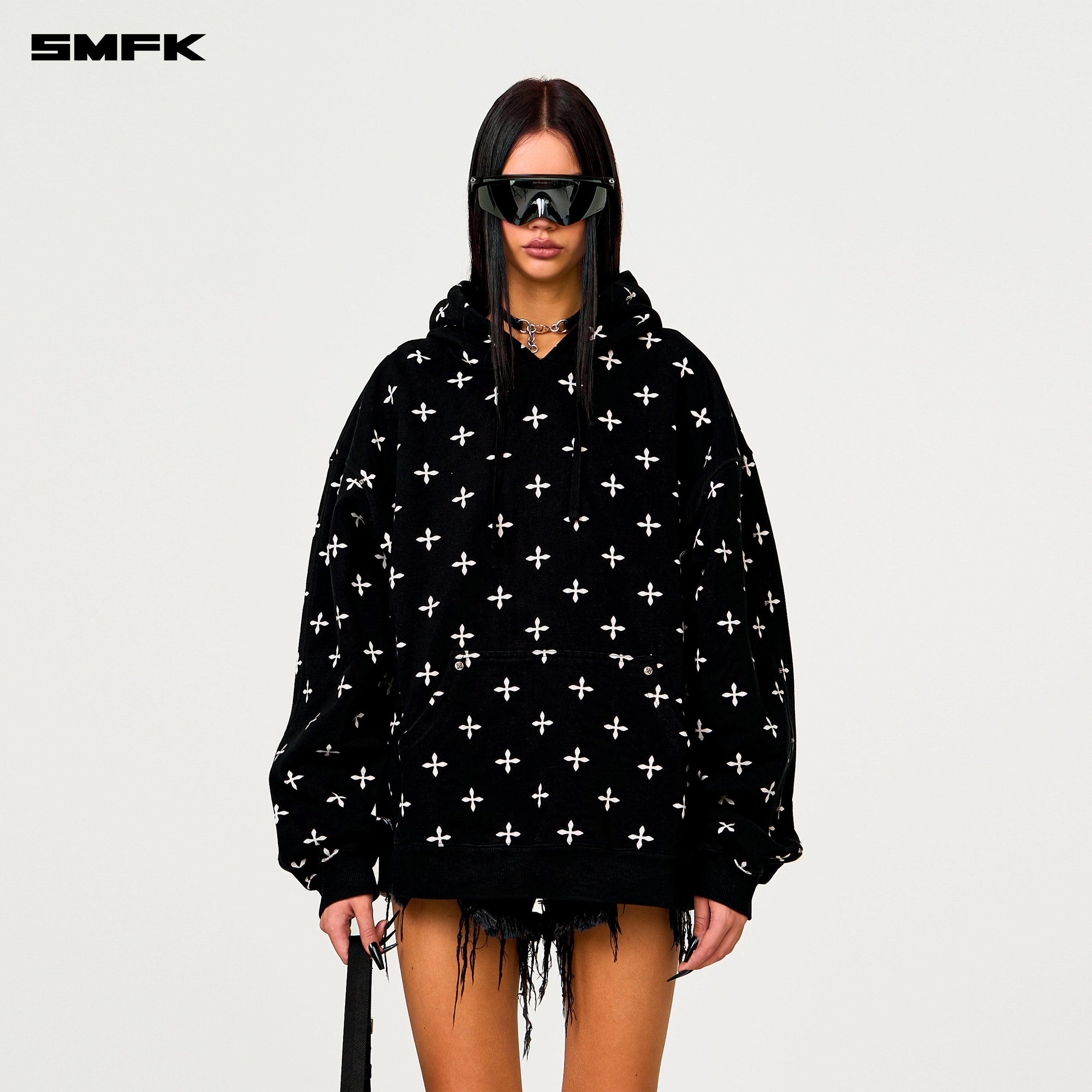 Compass Black Garden Oversize Hoodie - SMFK Official