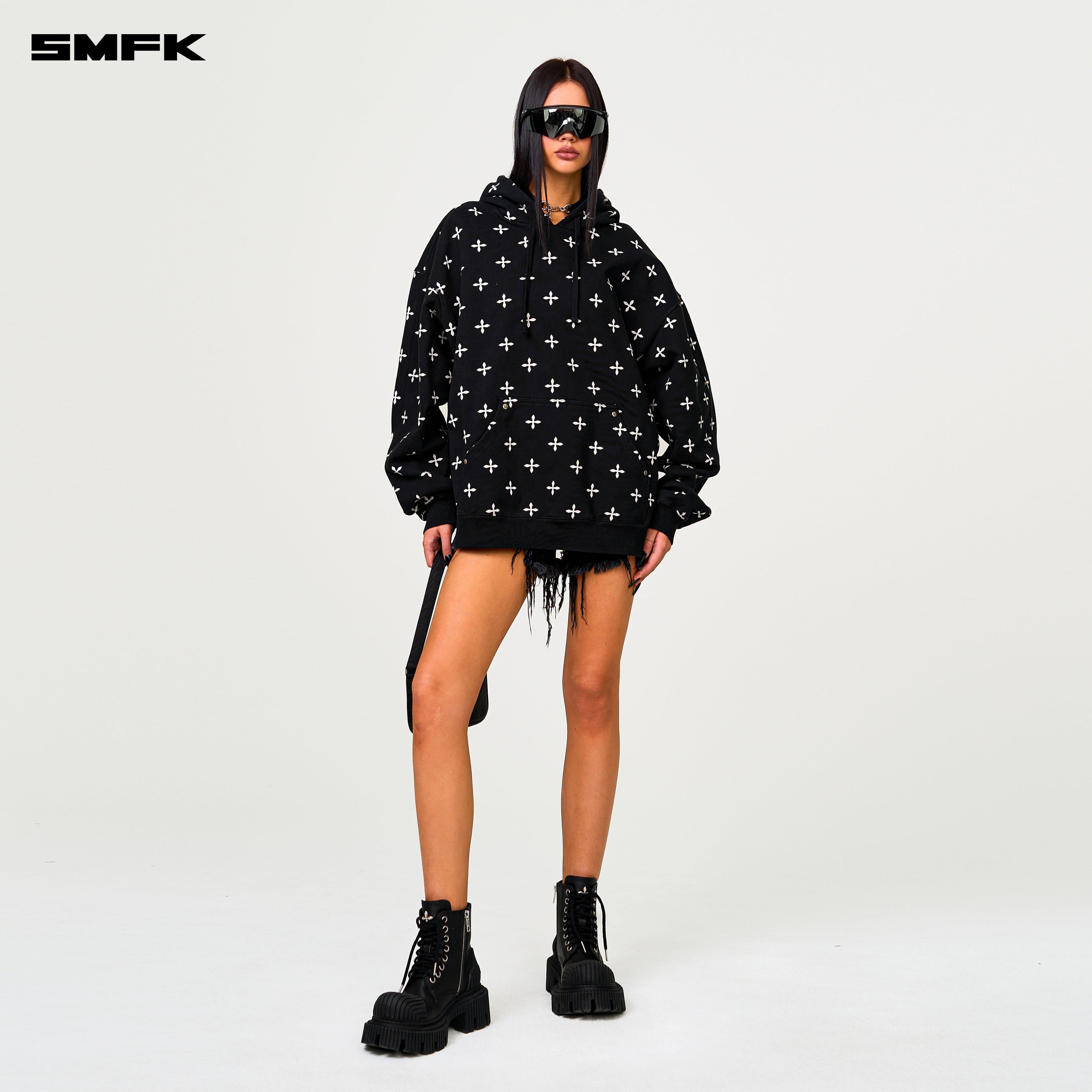 Compass Black Garden Oversize Hoodie - SMFK Official