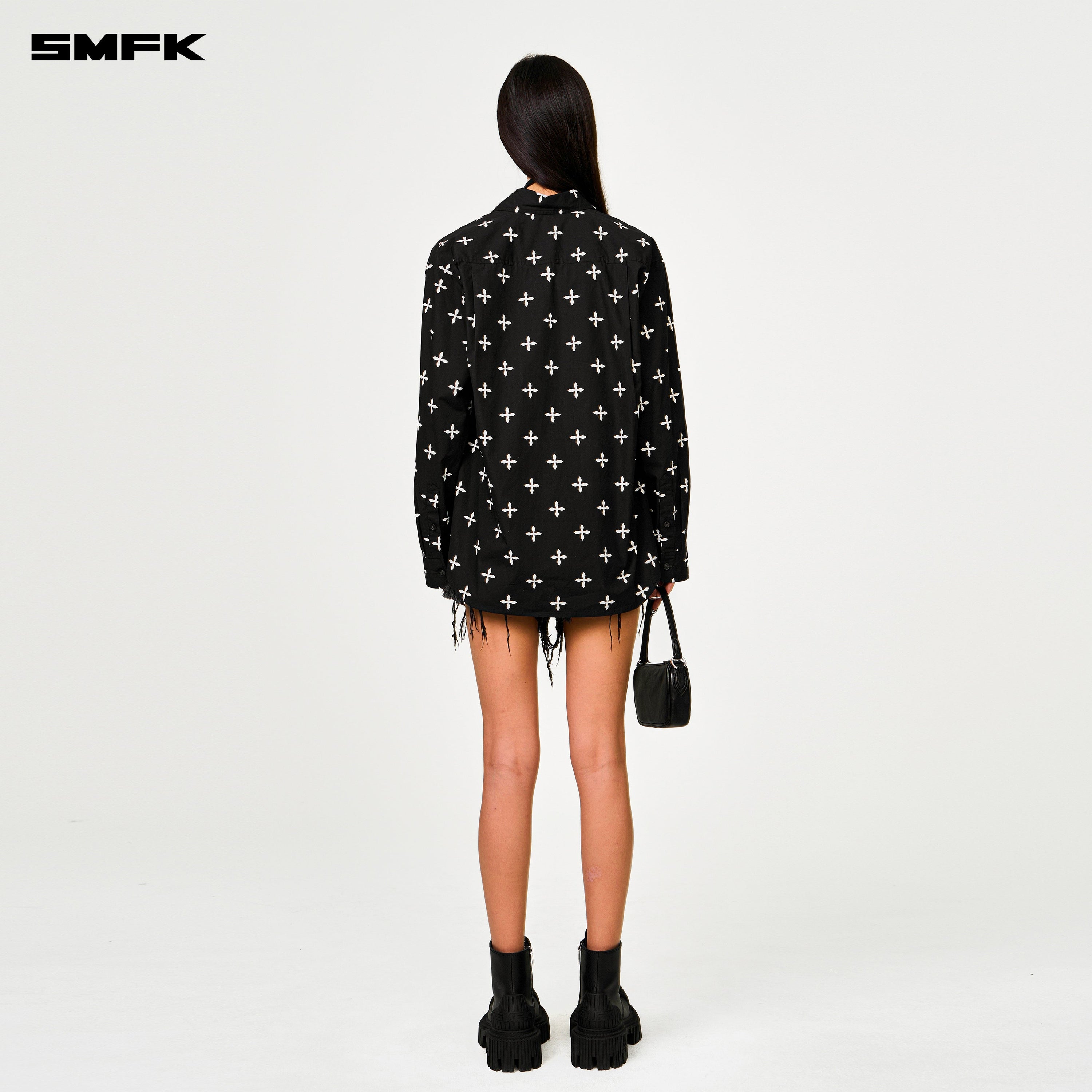 Compass Black Garden Oversize Shirt - SMFK Official