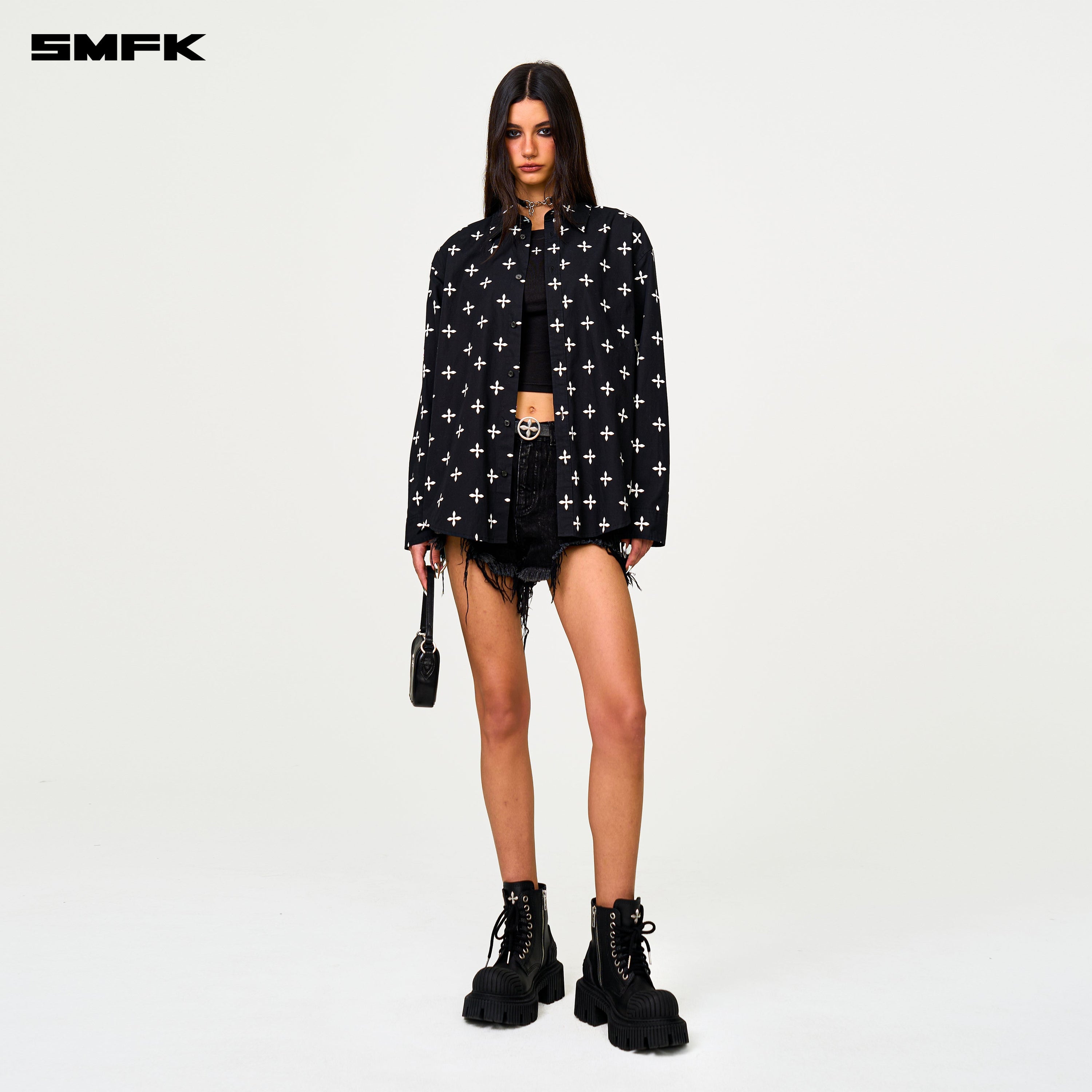 Compass Black Garden Oversize Shirt - SMFK Official