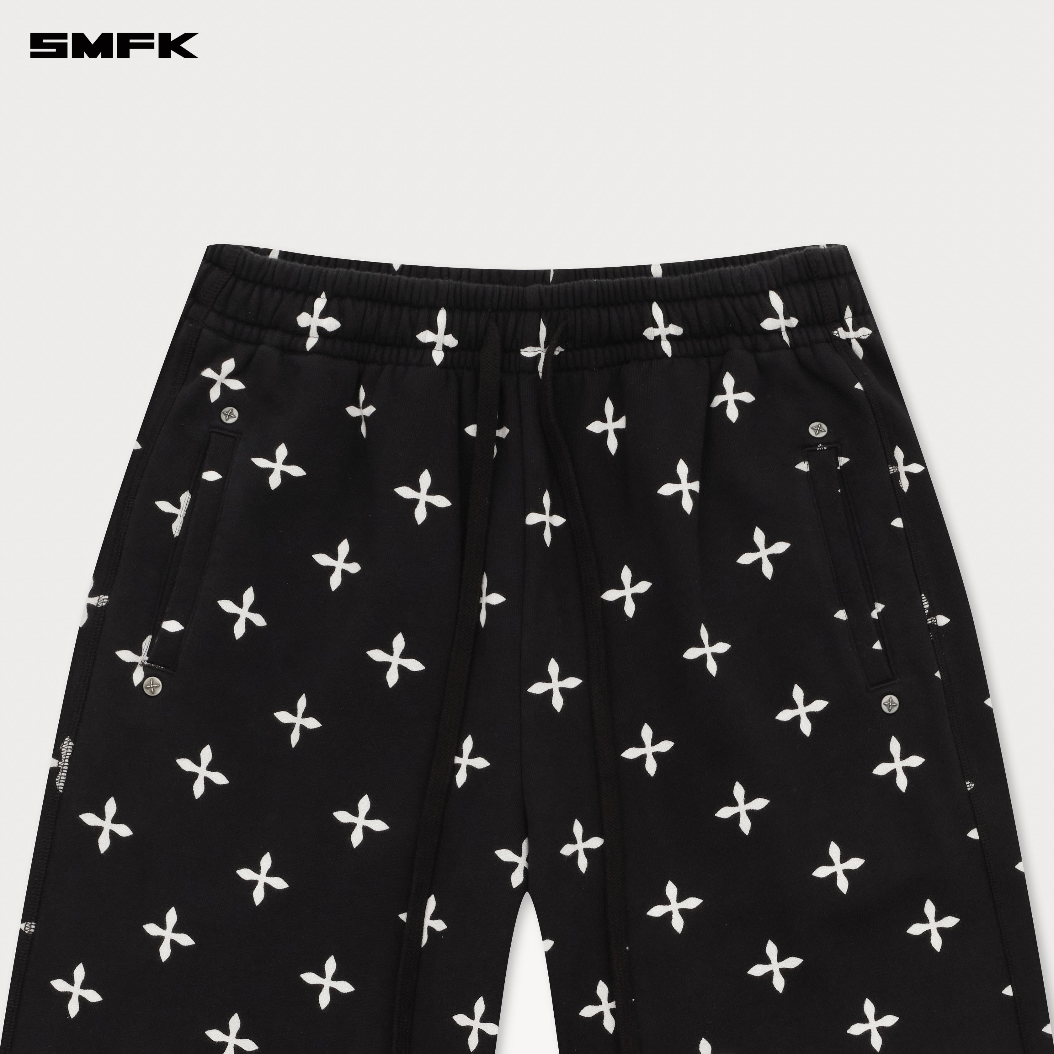Compass Black Garden Wide-Leg Track Pants – SMFK Official