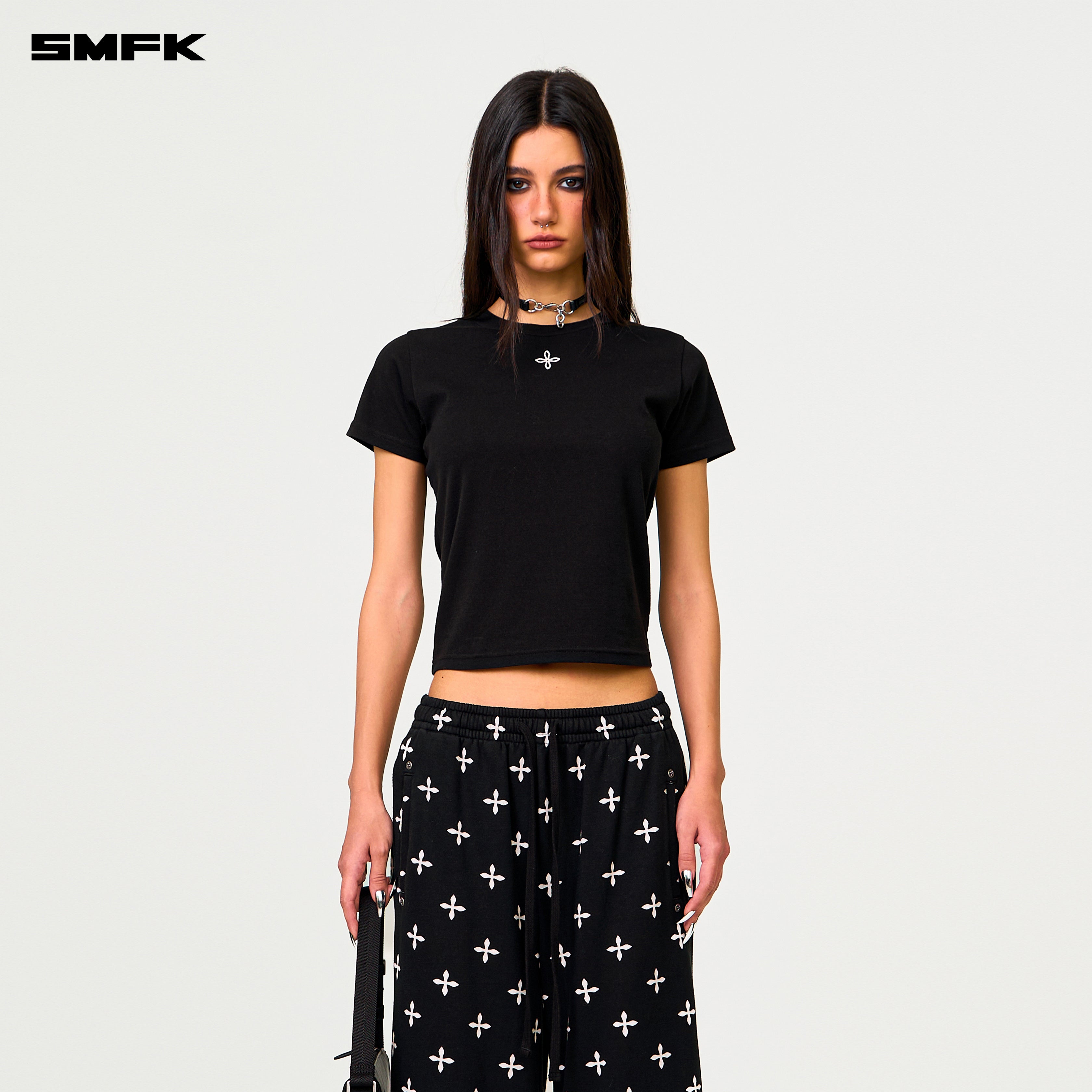 Compass Black Garden Wide-Leg Track Pants – SMFK Official