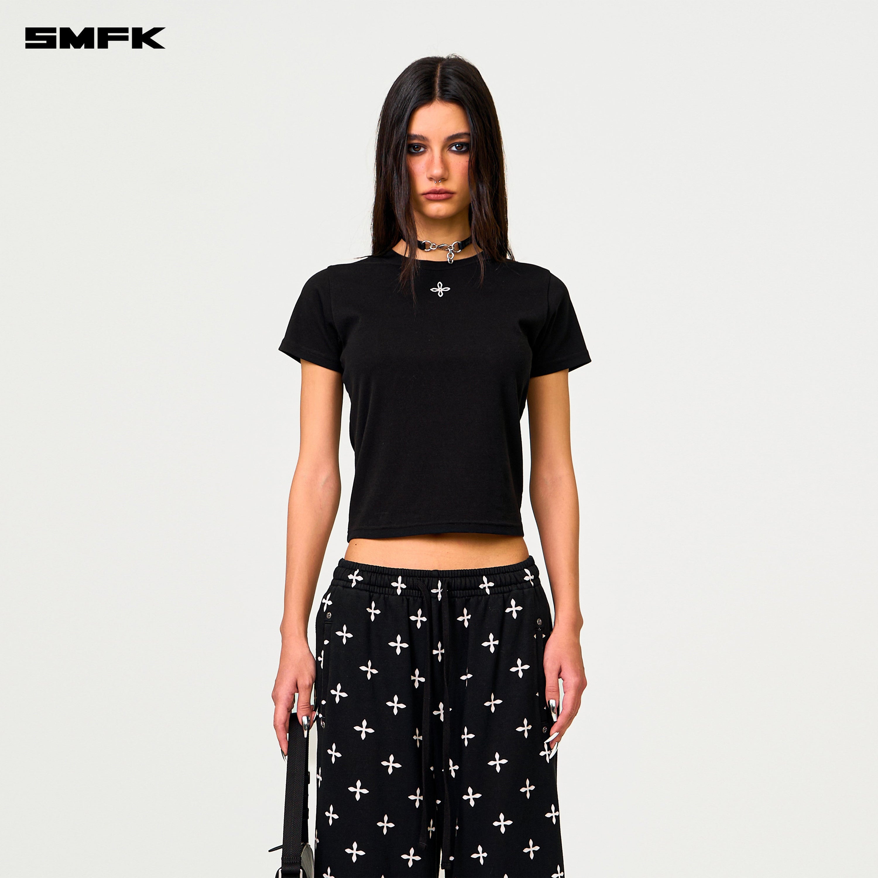 Compass Black Garden Wide - Leg Track Pants - SMFK Official