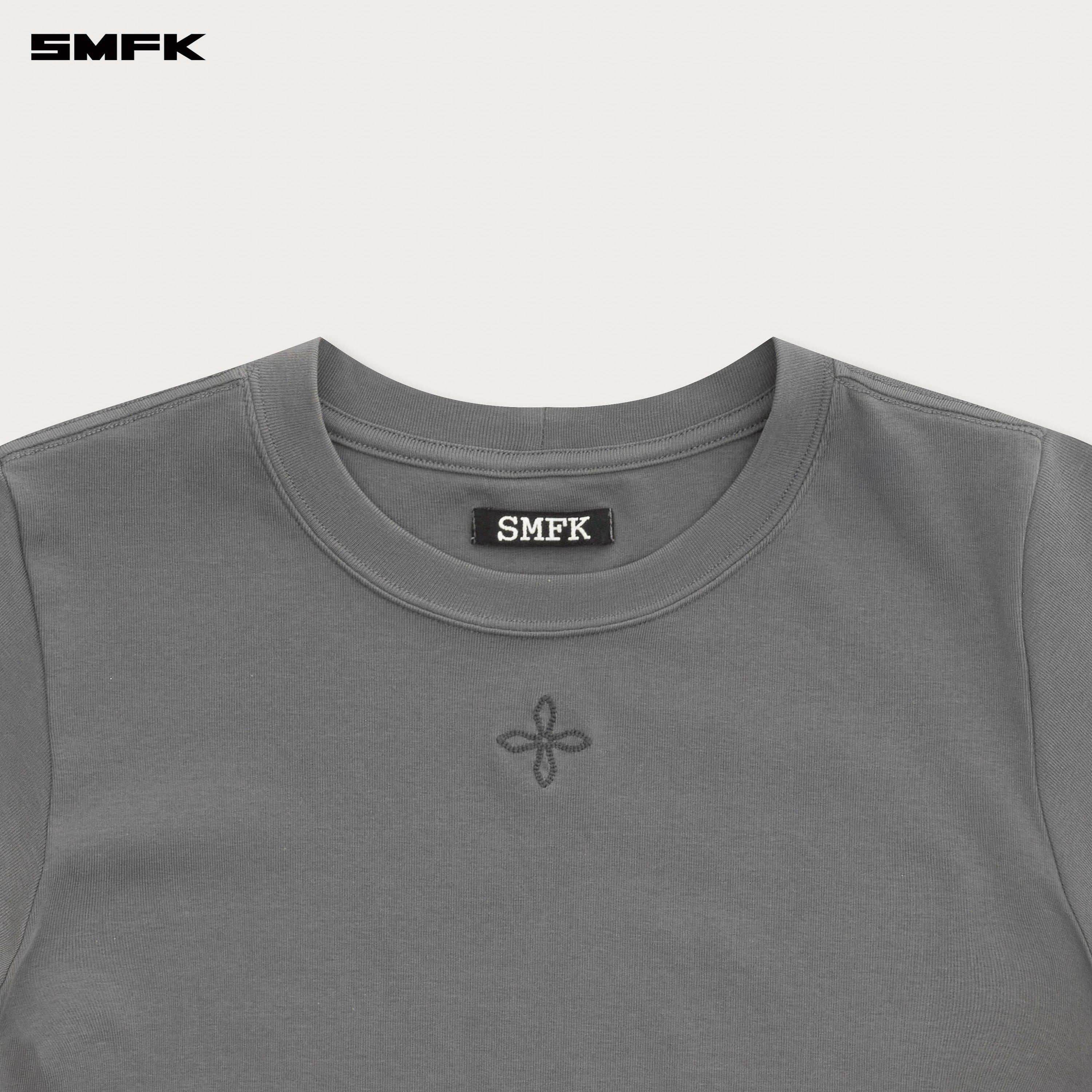 Compass Classic Cross Chain Dark Gray Slim Fit Sports Tee - SMFK Official