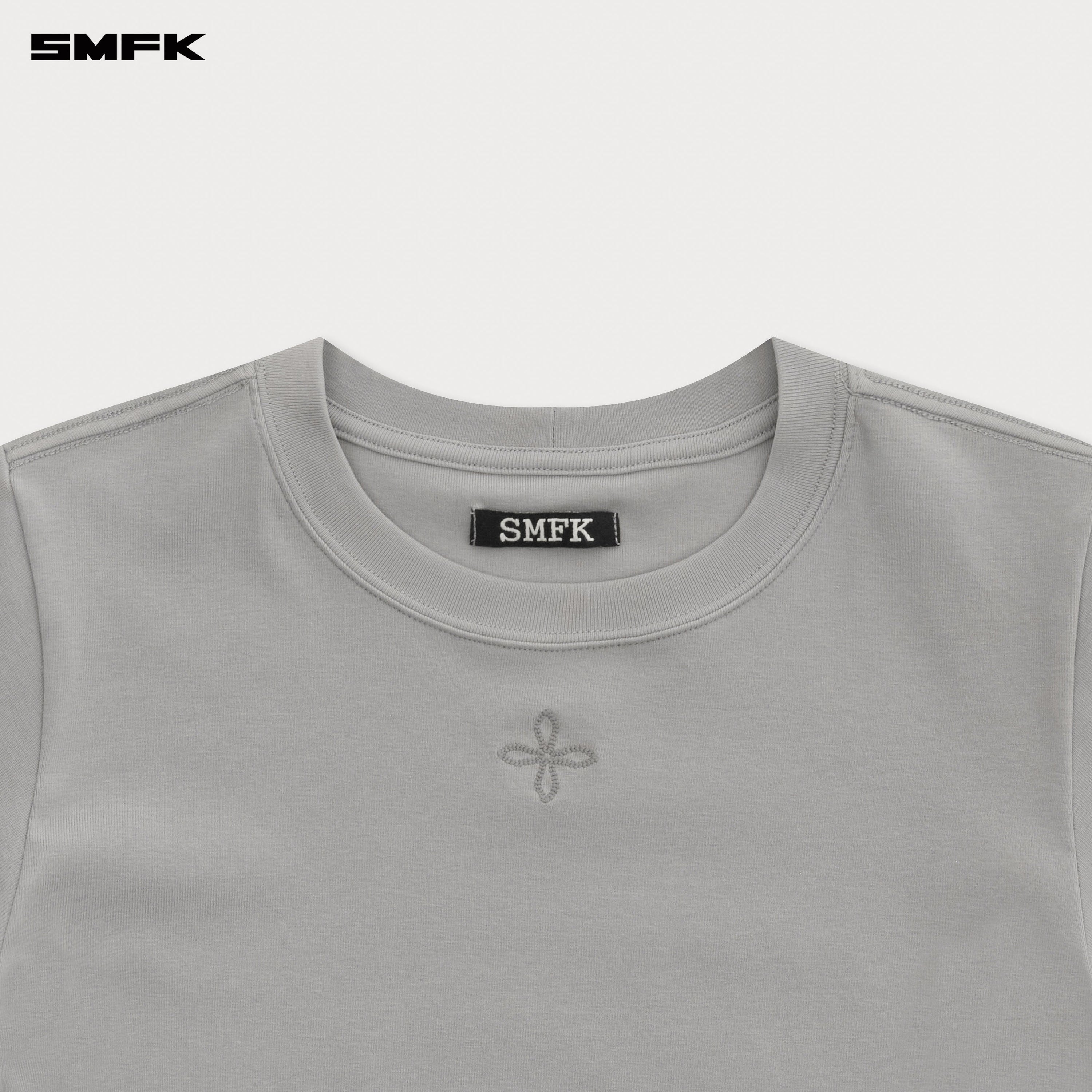 Compass Classic Cross Chain Gray Slim Fit Sports Tee - SMFK Official