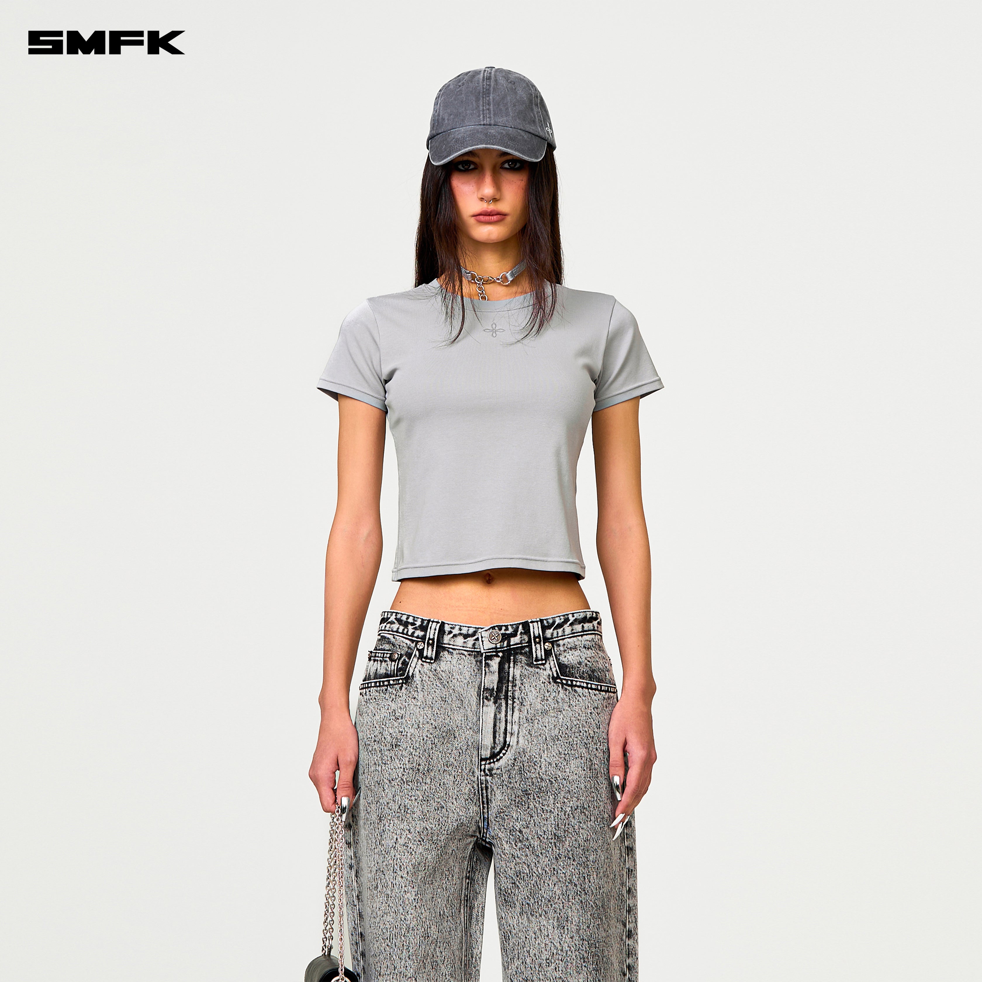 Compass Classic Cross Chain Gray Slim Fit Sports Tee – SMFK Official