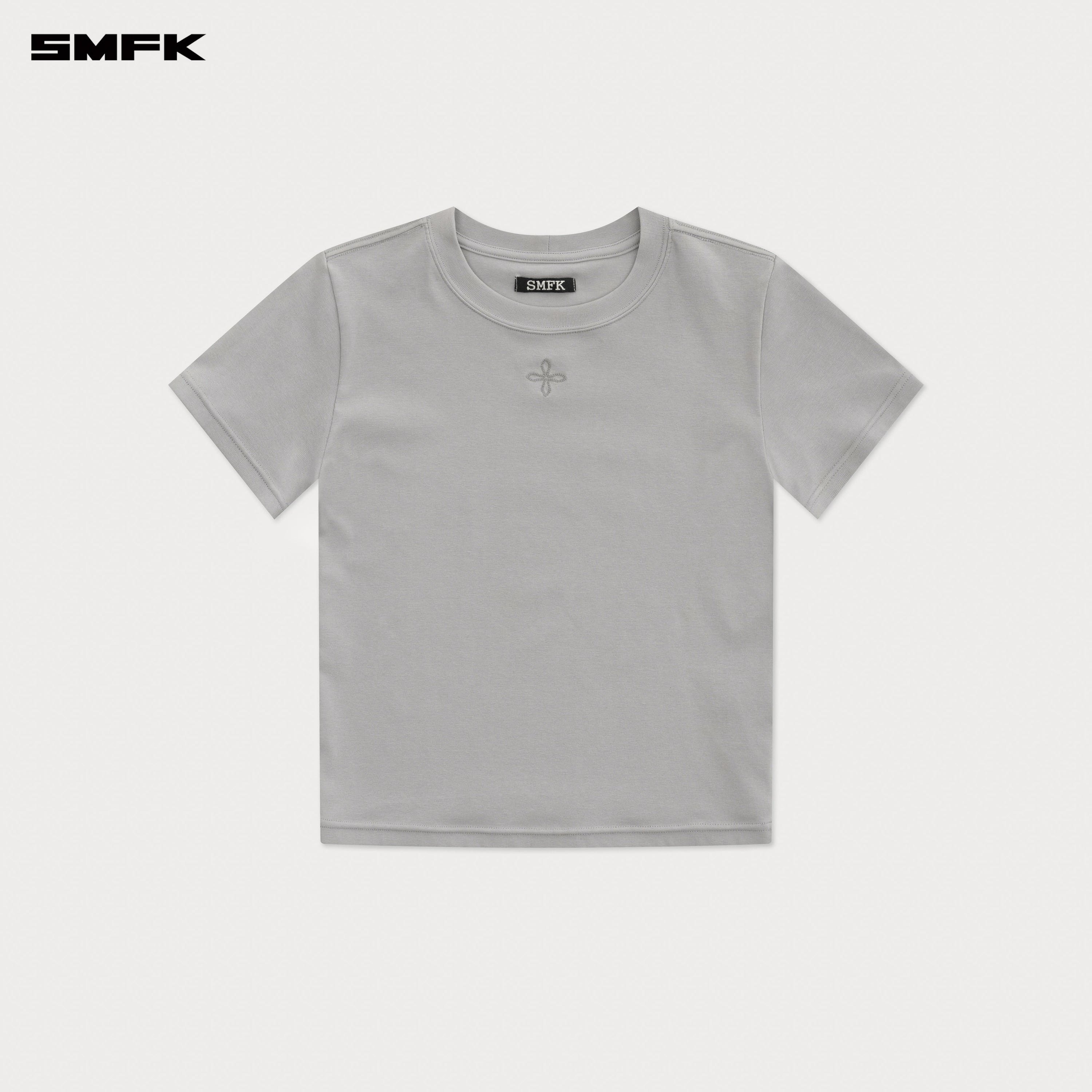 Compass Classic Cross Chain Gray Slim Fit Sports Tee - SMFK Official