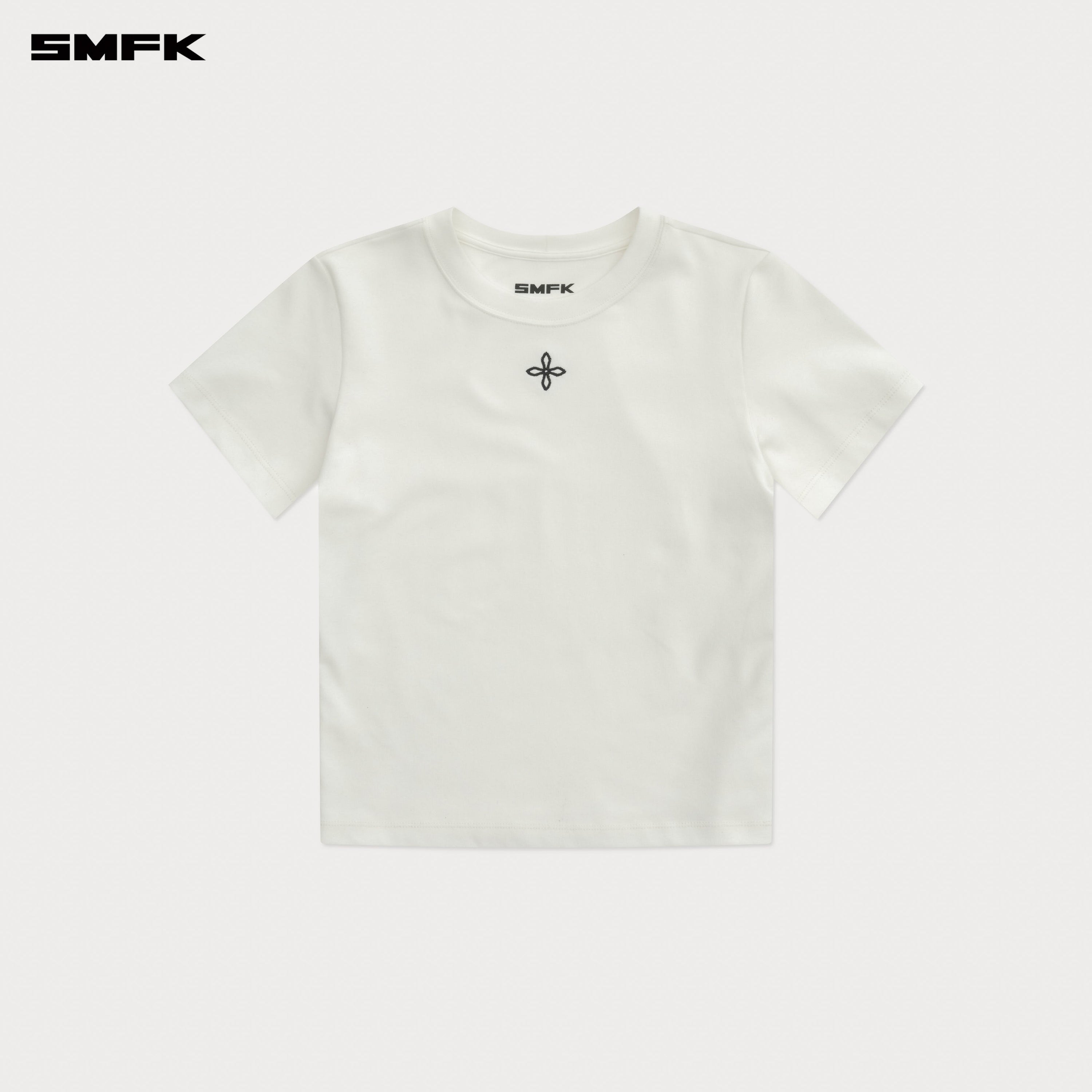 Compass Classic Cross Chain White Slim Fit Sports Tee - SMFK Official