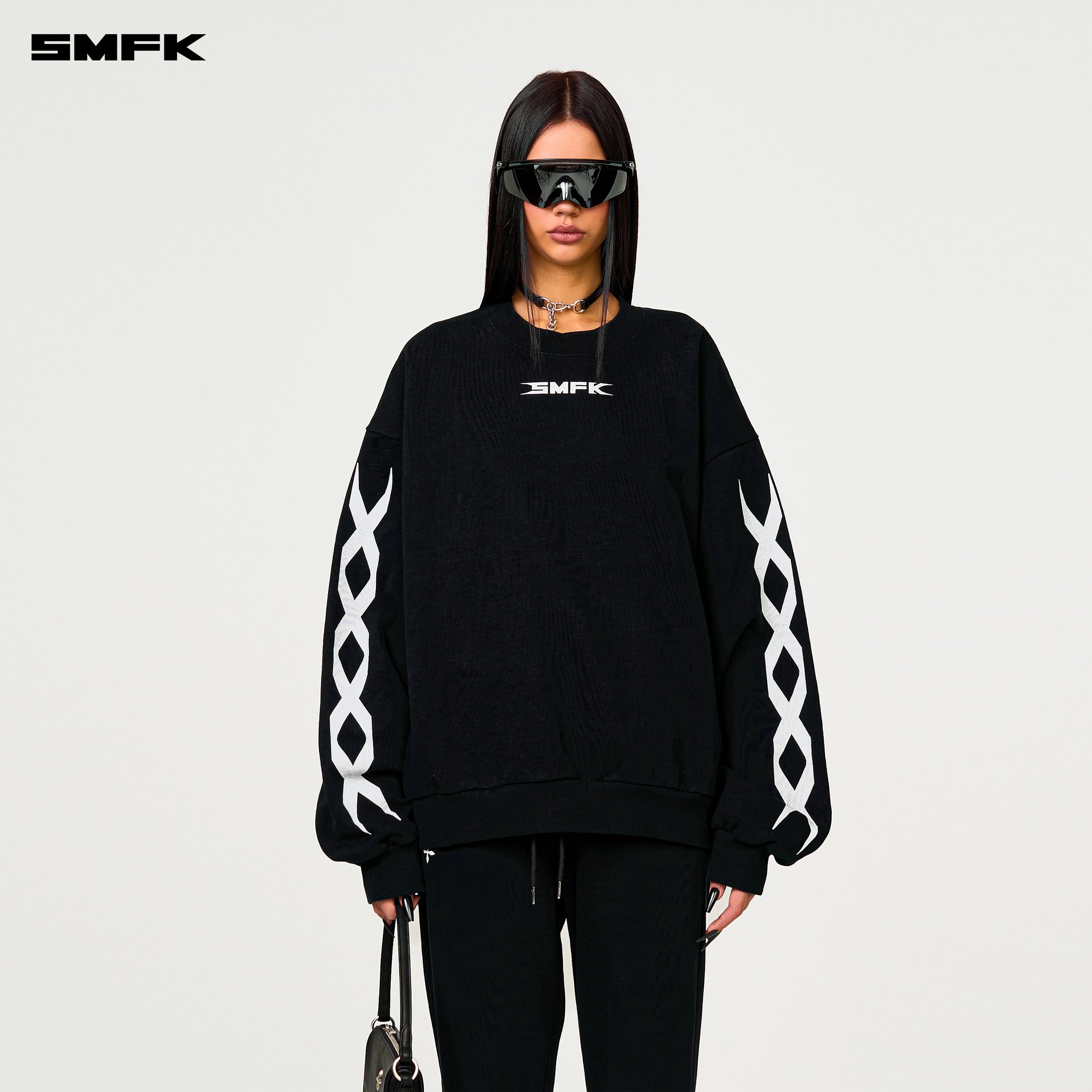 Compass Cross Classic Flared Track Pants in Black - SMFK Official