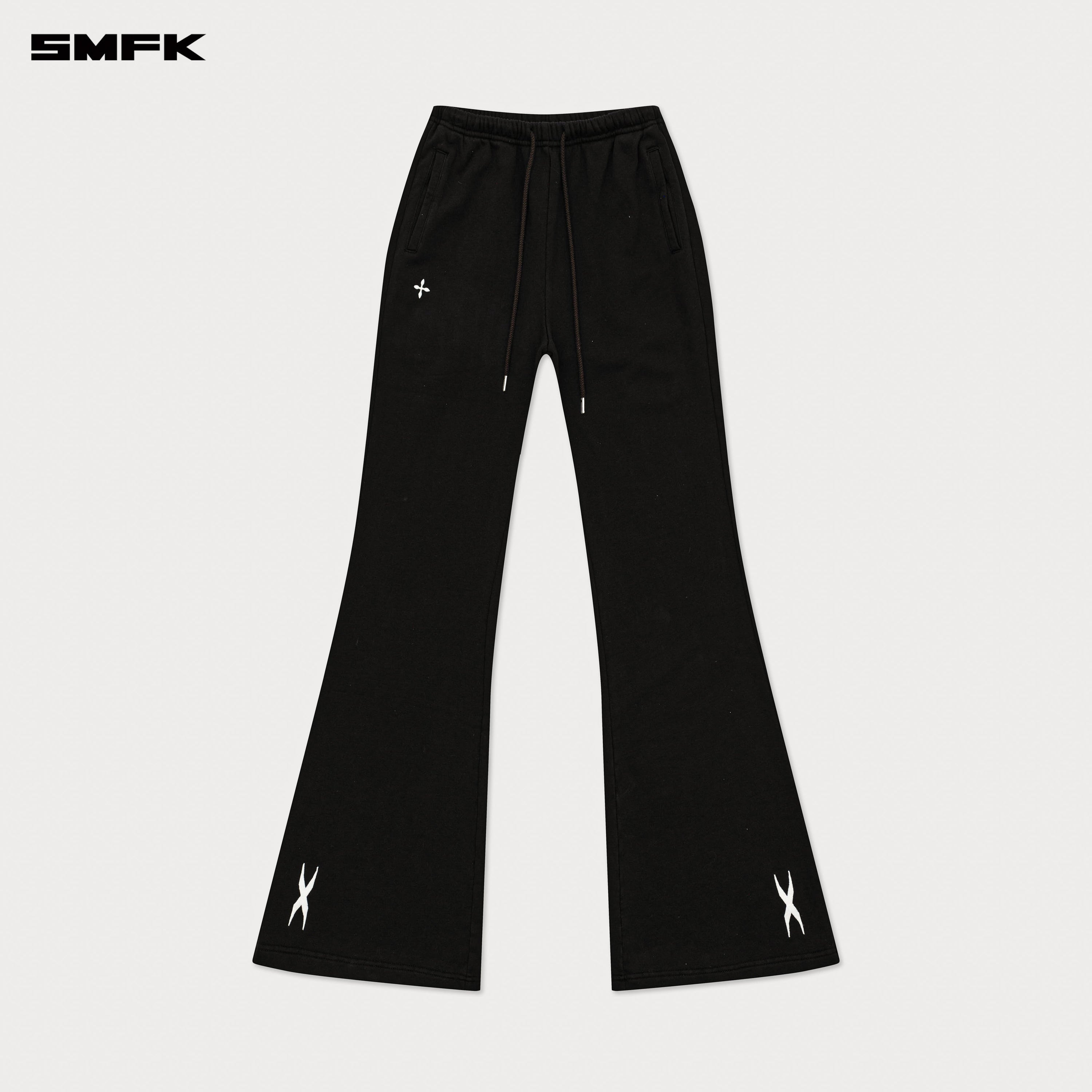 Compass Cross Classic Flared Track Pants in Black - SMFK Official