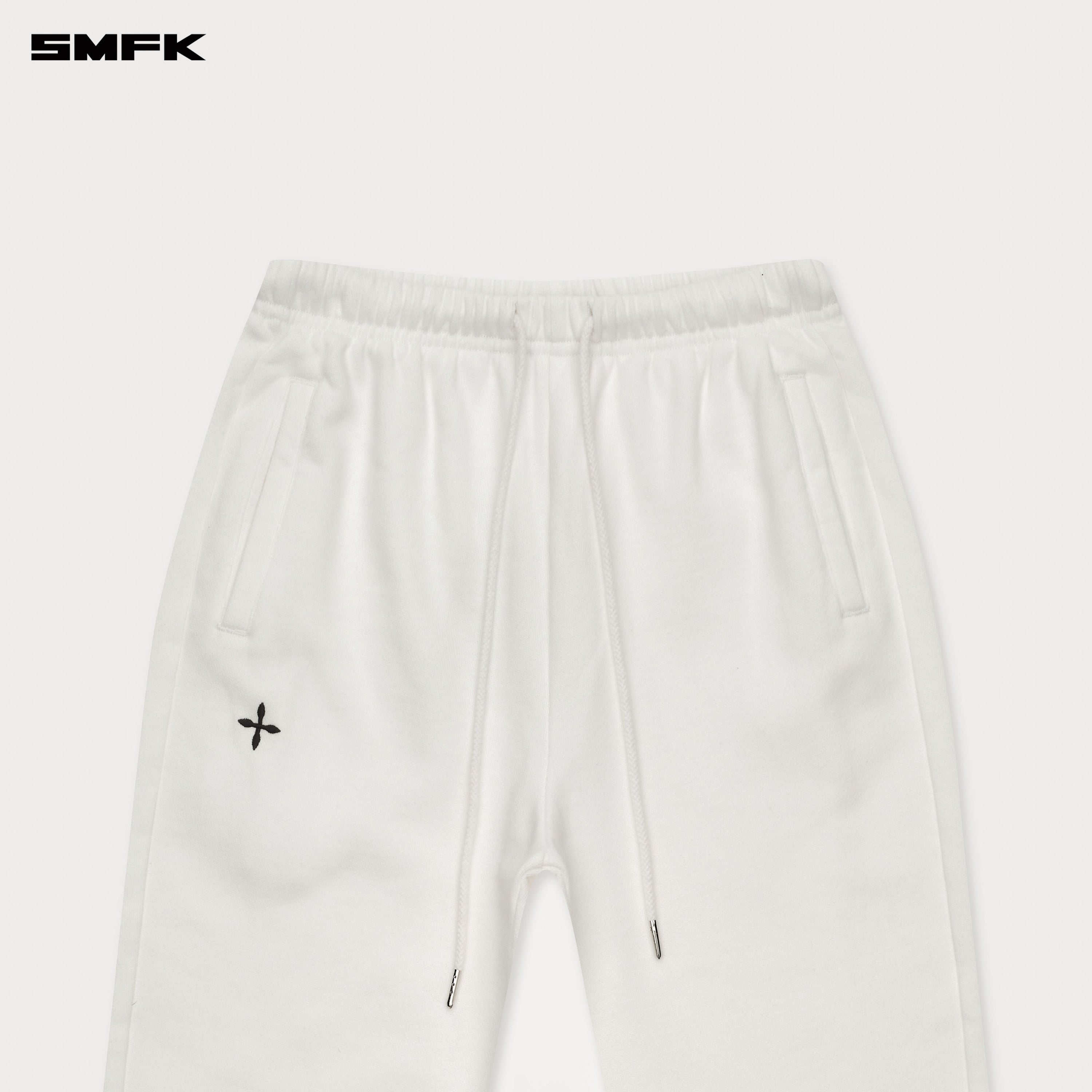 Compass Cross Classic Flared Track Pants in White - SMFK Official