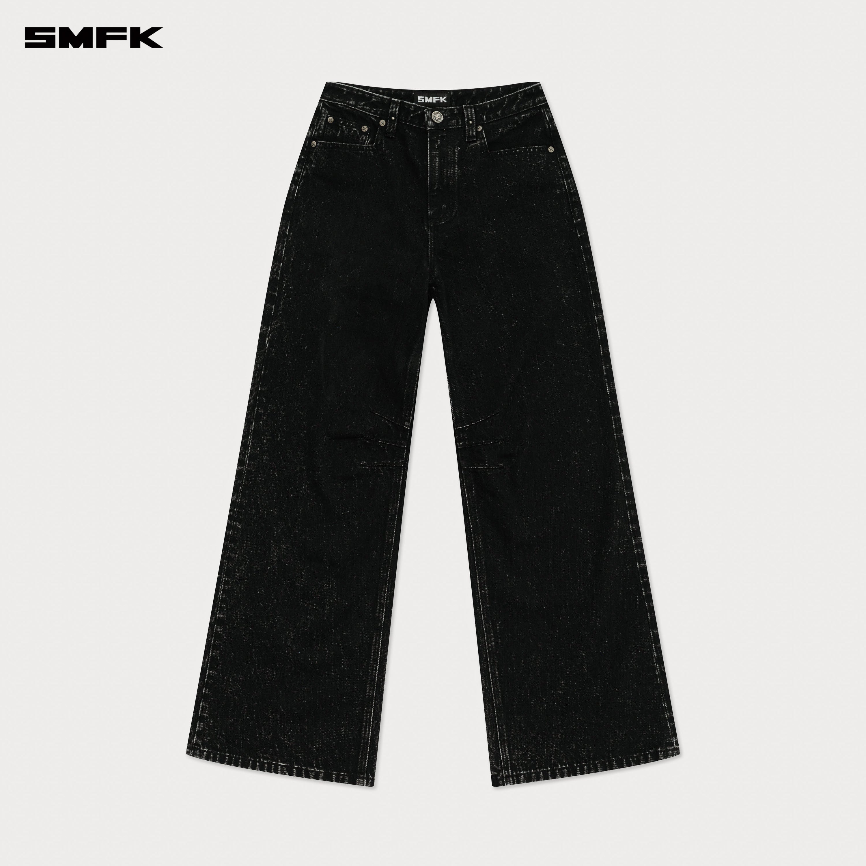 Compass Cross Classic Wide - Leg Jeans in Black - SMFK Official