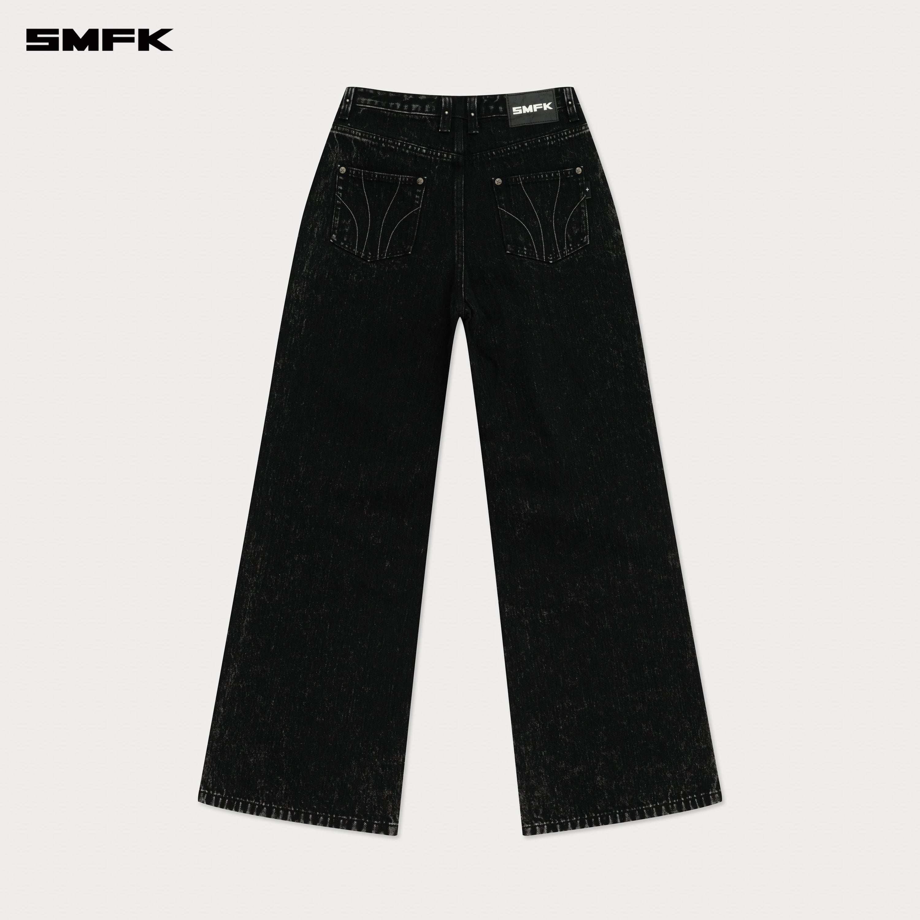 Compass Cross Classic Wide - Leg Jeans in Black - SMFK Official