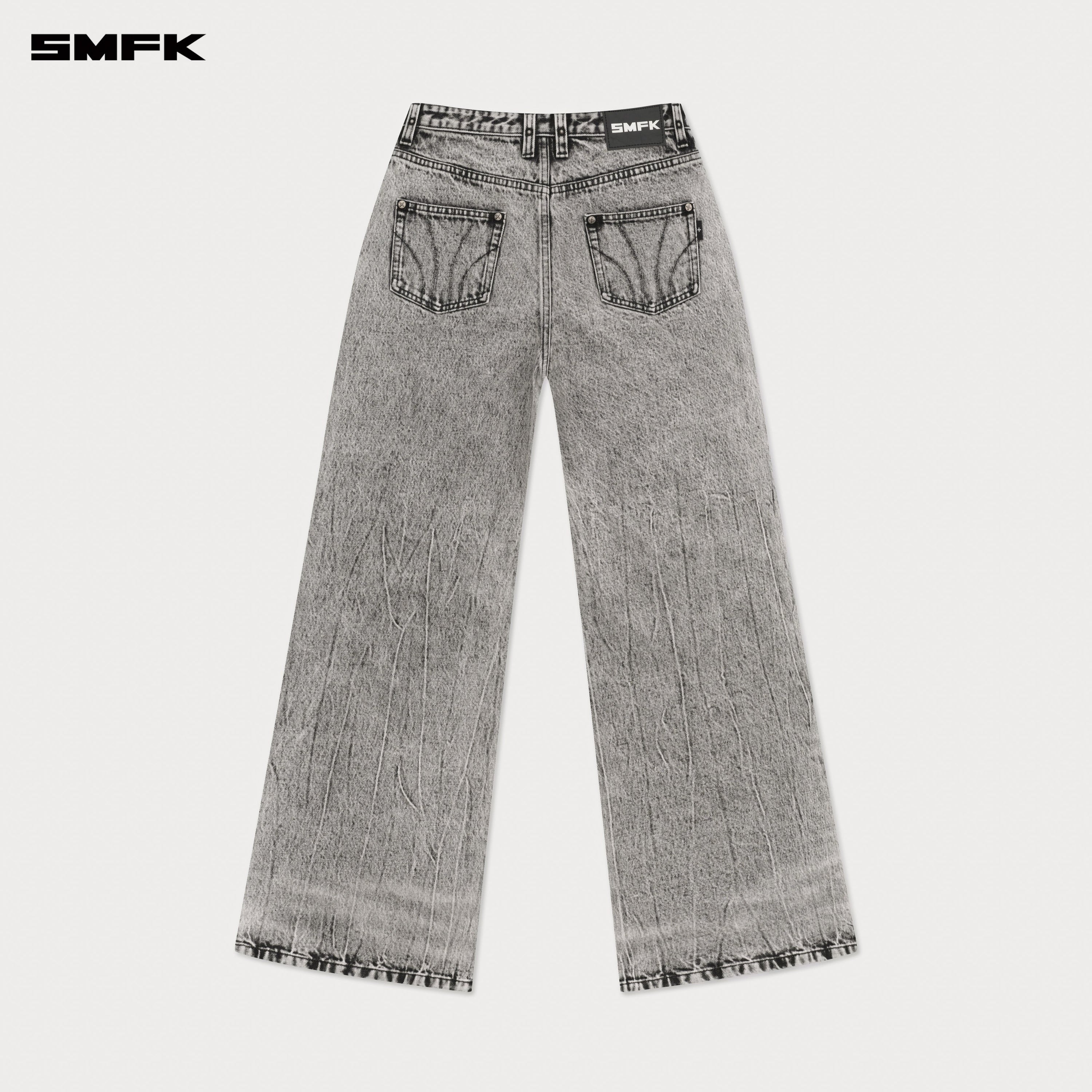 Compass Cross Classic Wide - Leg Jeans in Gray - SMFK Official