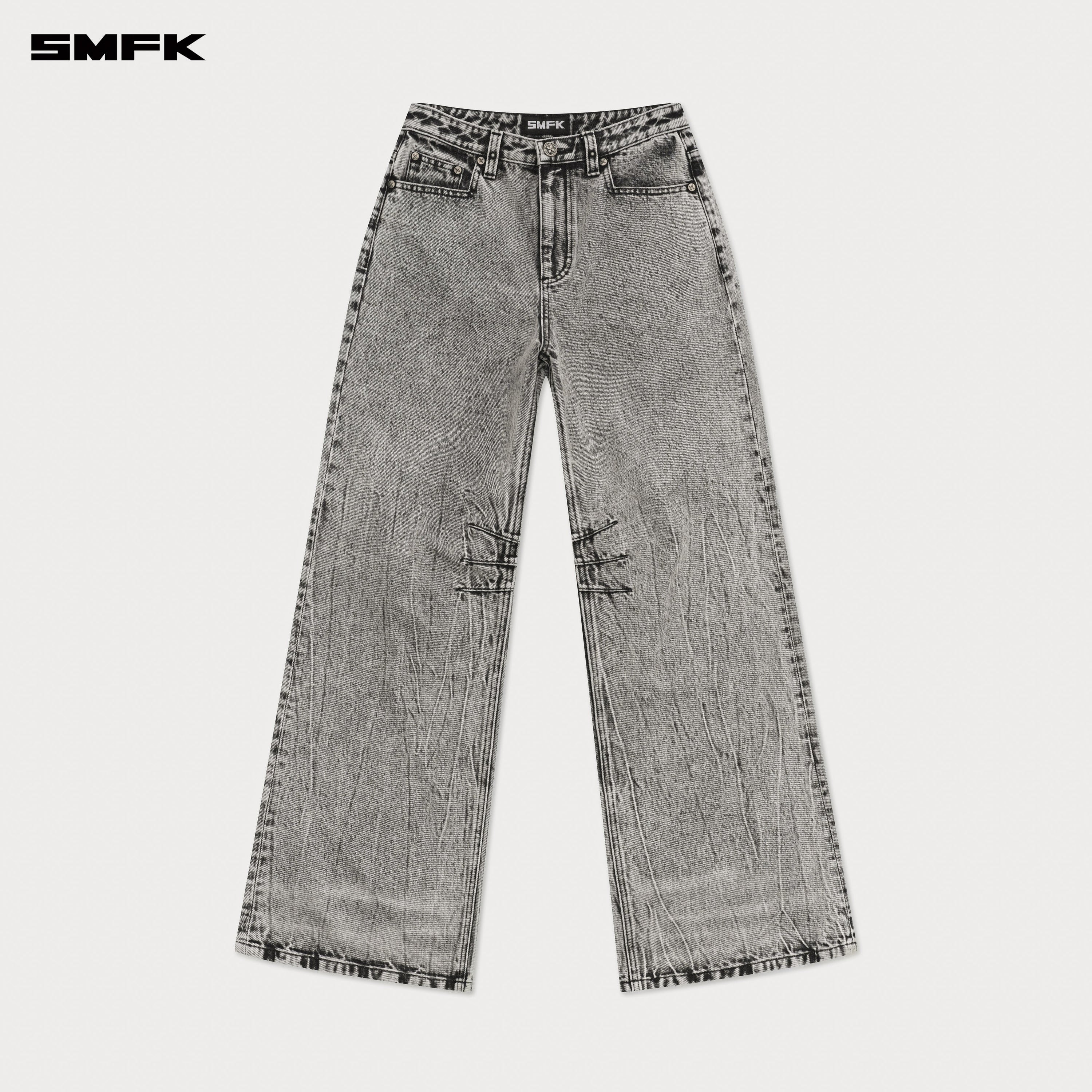 Compass Cross Classic Wide - Leg Jeans in Gray - SMFK Official