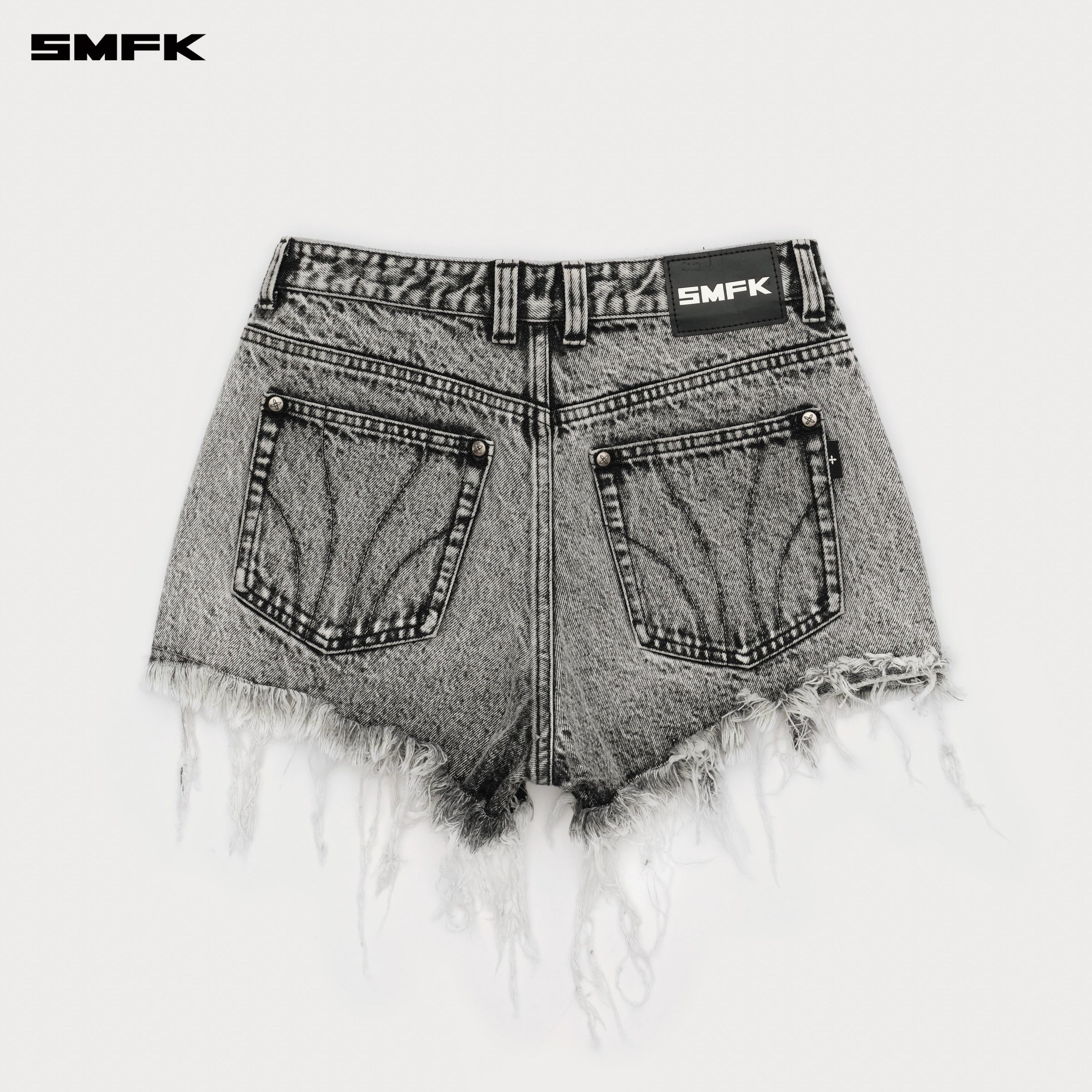 Compass Cross Classic Wild Denim Shorts in Gray - SMFK Official