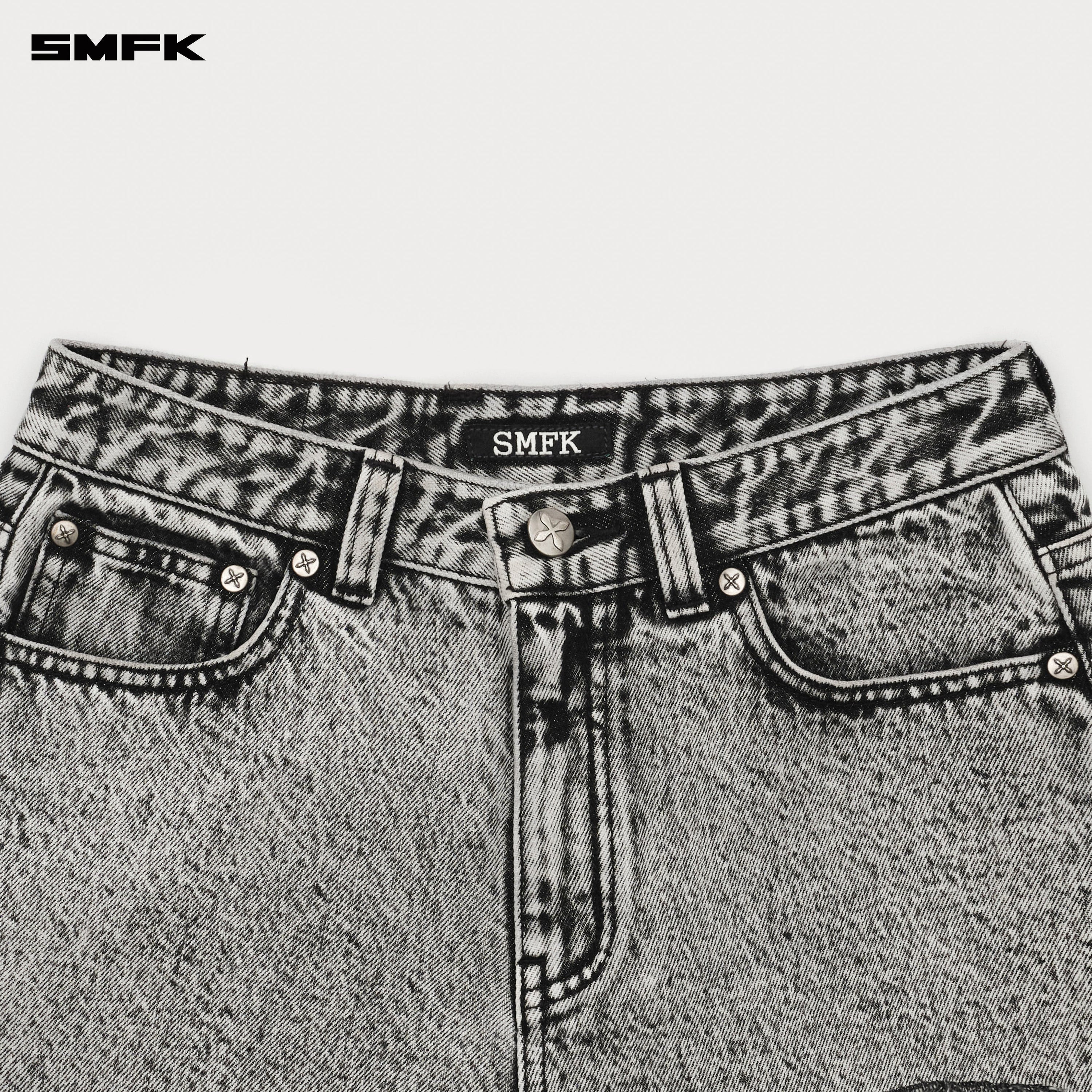 Compass Cross Classic Wild Denim Shorts in Gray - SMFK Official