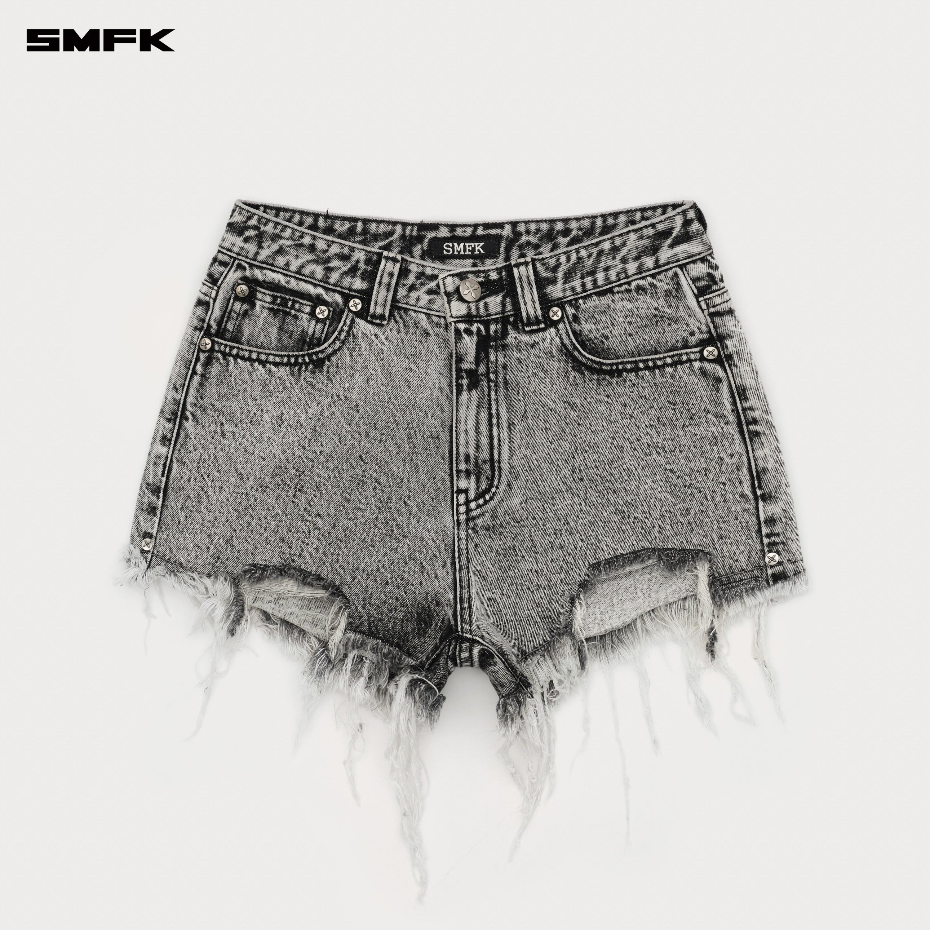 Compass Cross Classic Wild Denim Shorts in Gray - SMFK Official