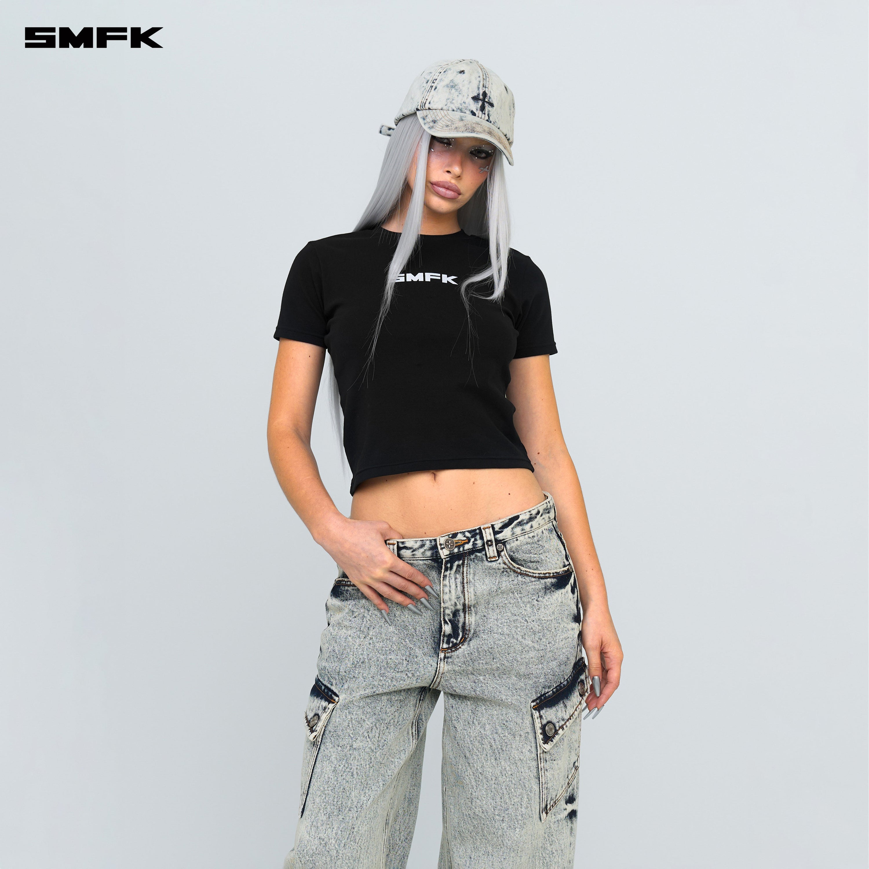 Compass Cross Denim Snowflake Cap - SMFK Official