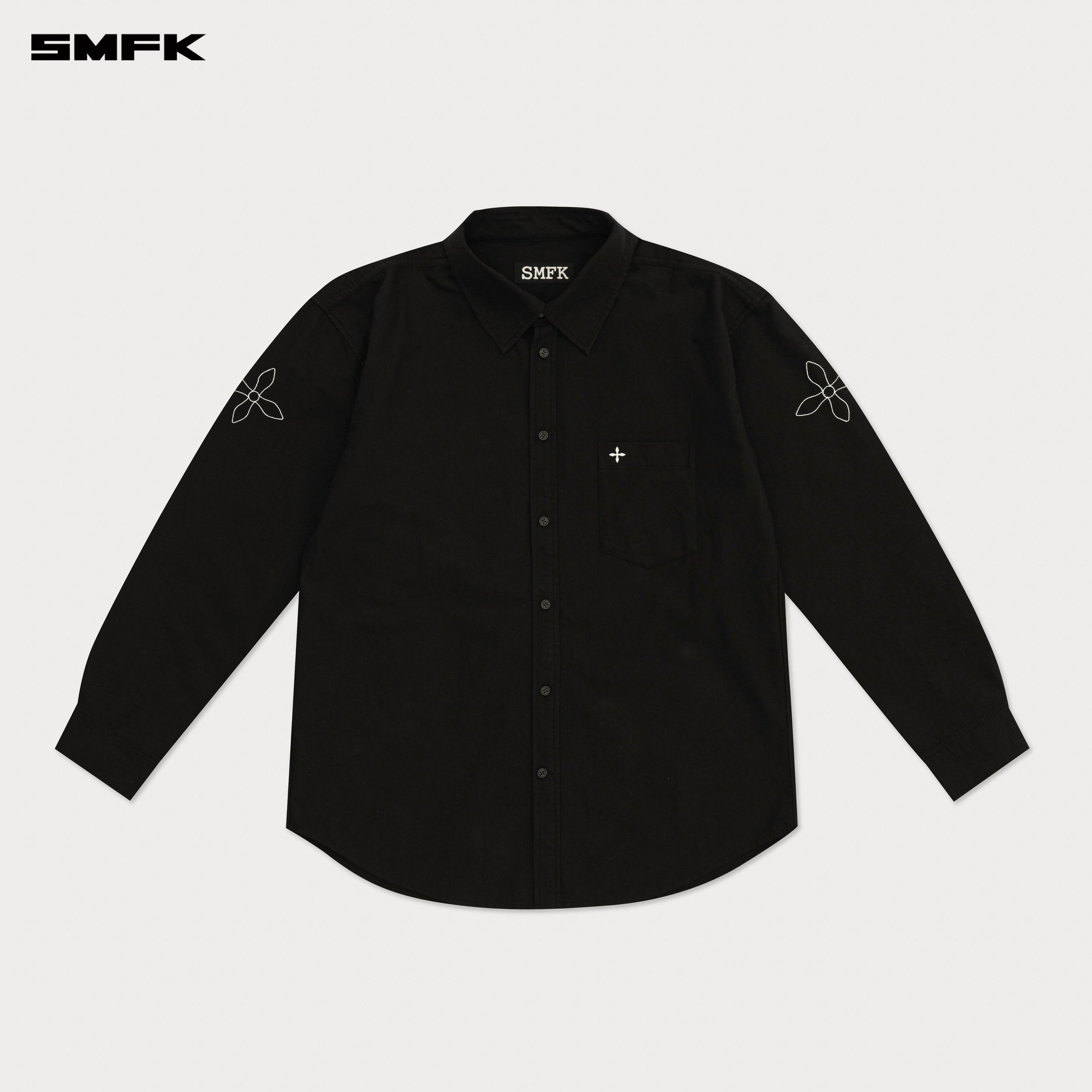 Compass Designer Oversize Shirt In Black - SMFK Official