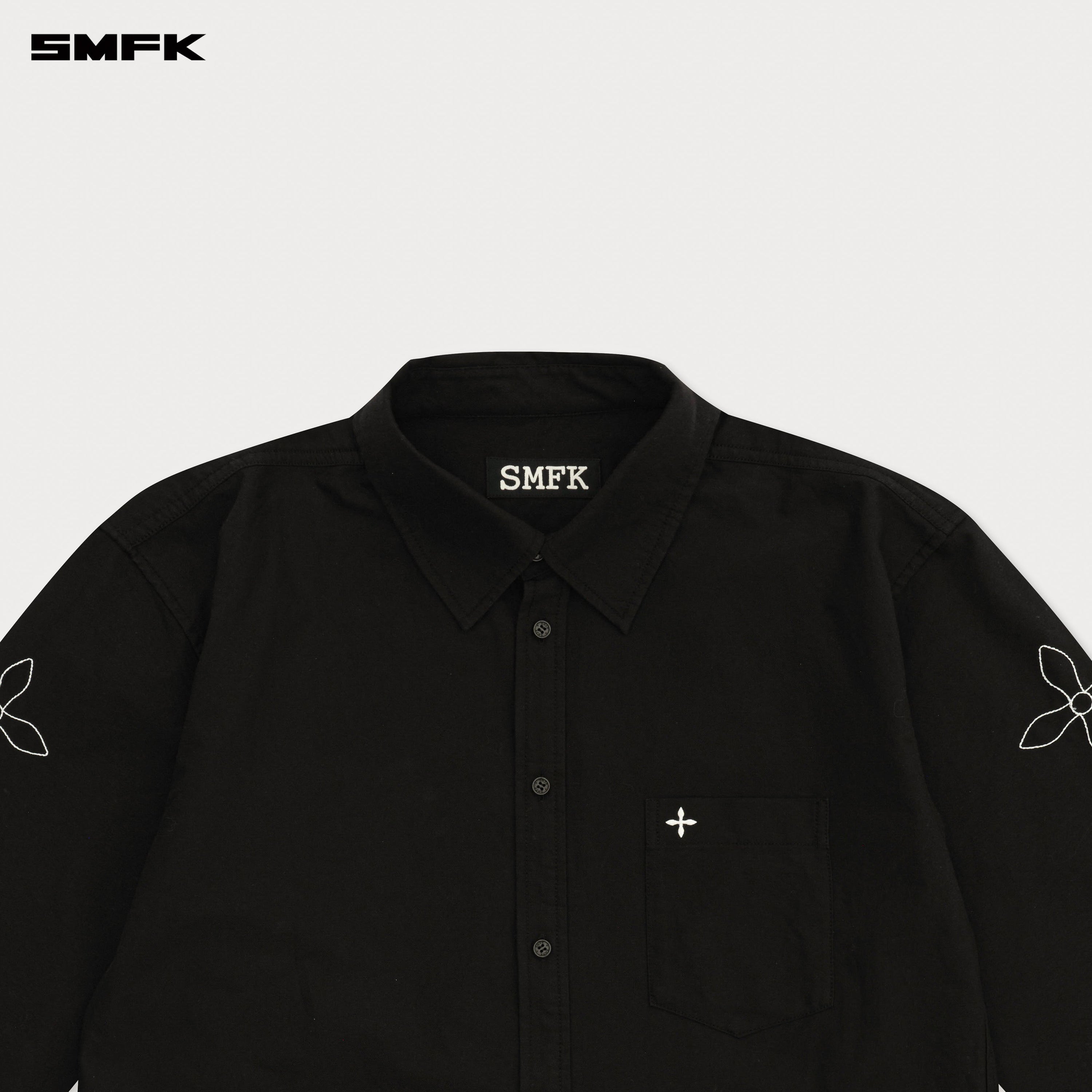 Compass Designer Oversize Shirt In Black - SMFK Official