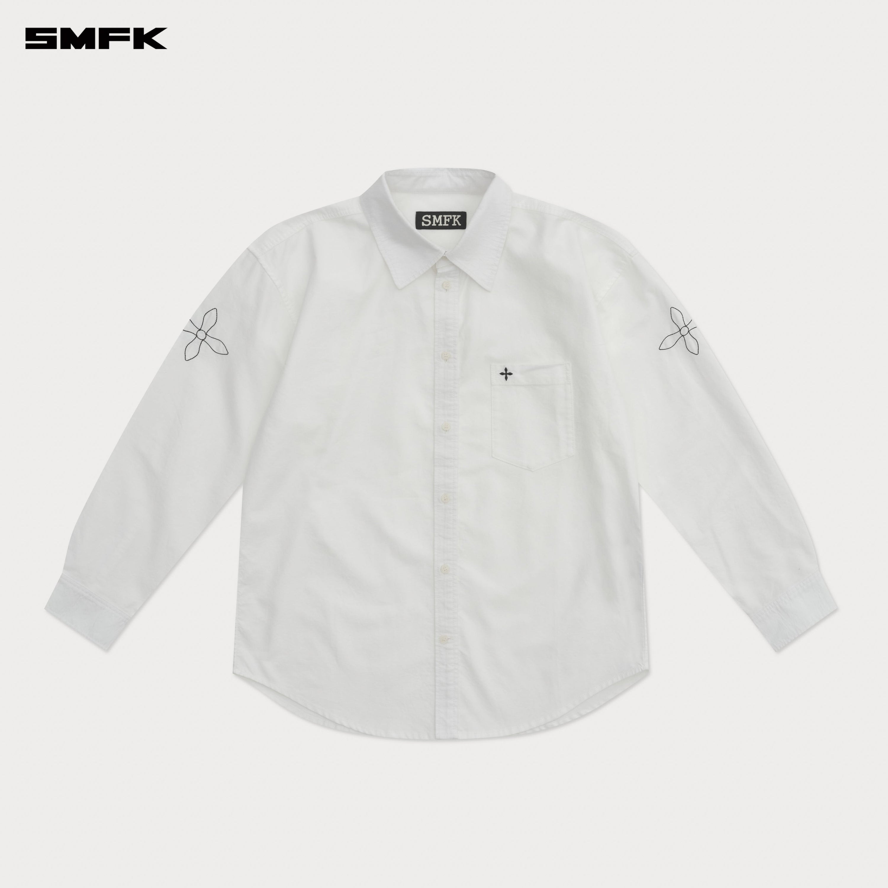 Compass Designer Oversize Shirt In White - SMFK Official