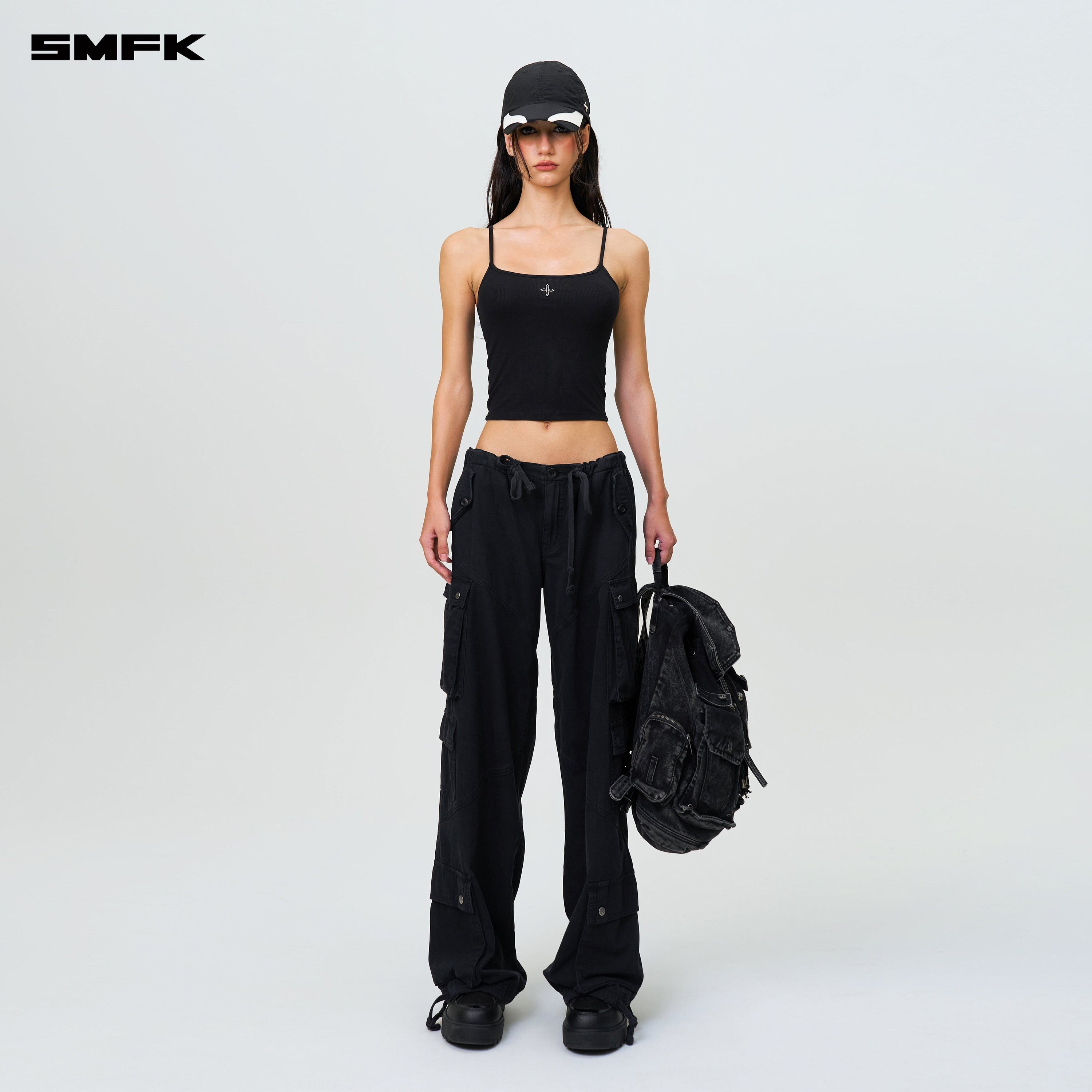 Compass Hug Extra - Long Sports Strap Top Black - SMFK Official