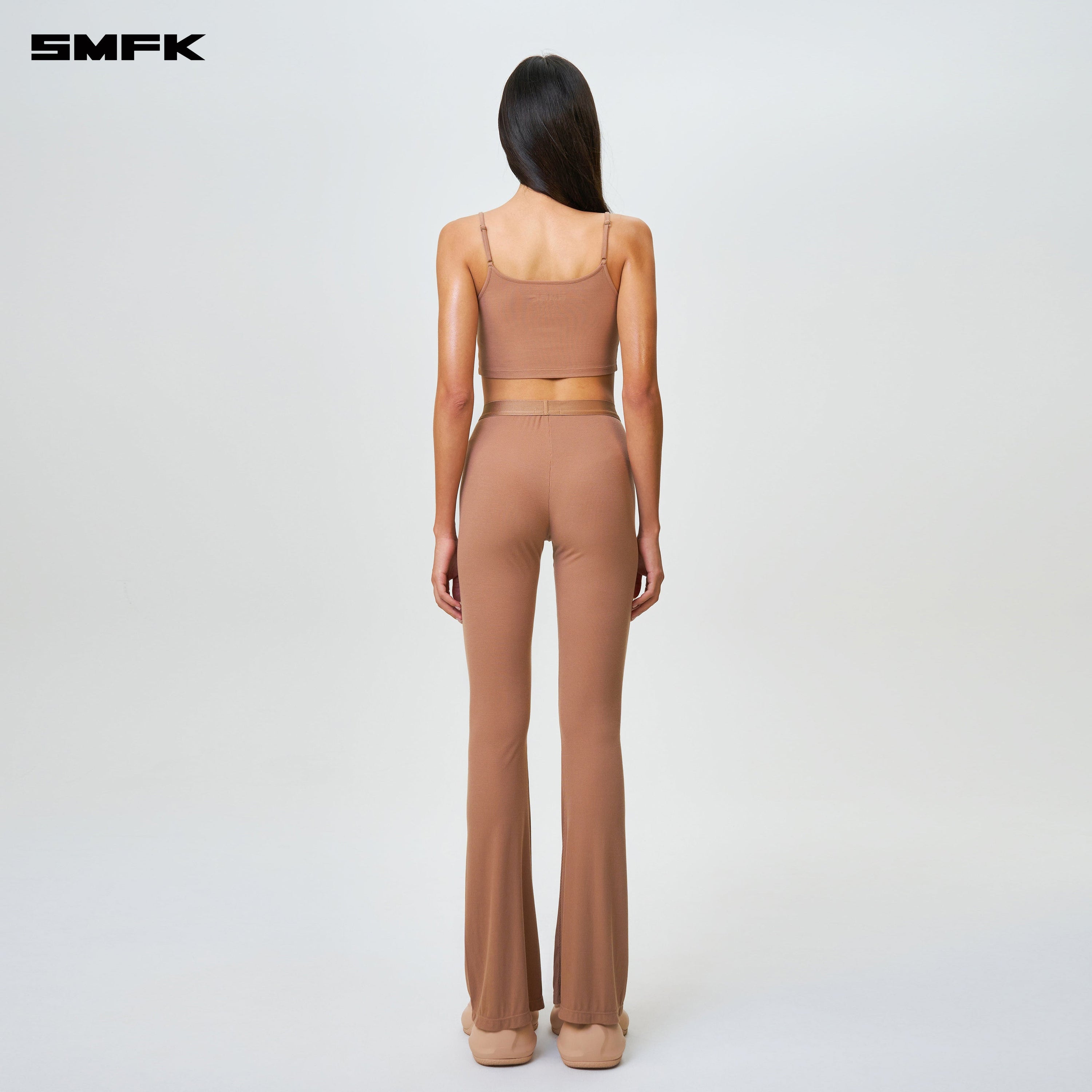 Compass Hug High - Waisted Sports Flared Pants Nude - SMFK Official