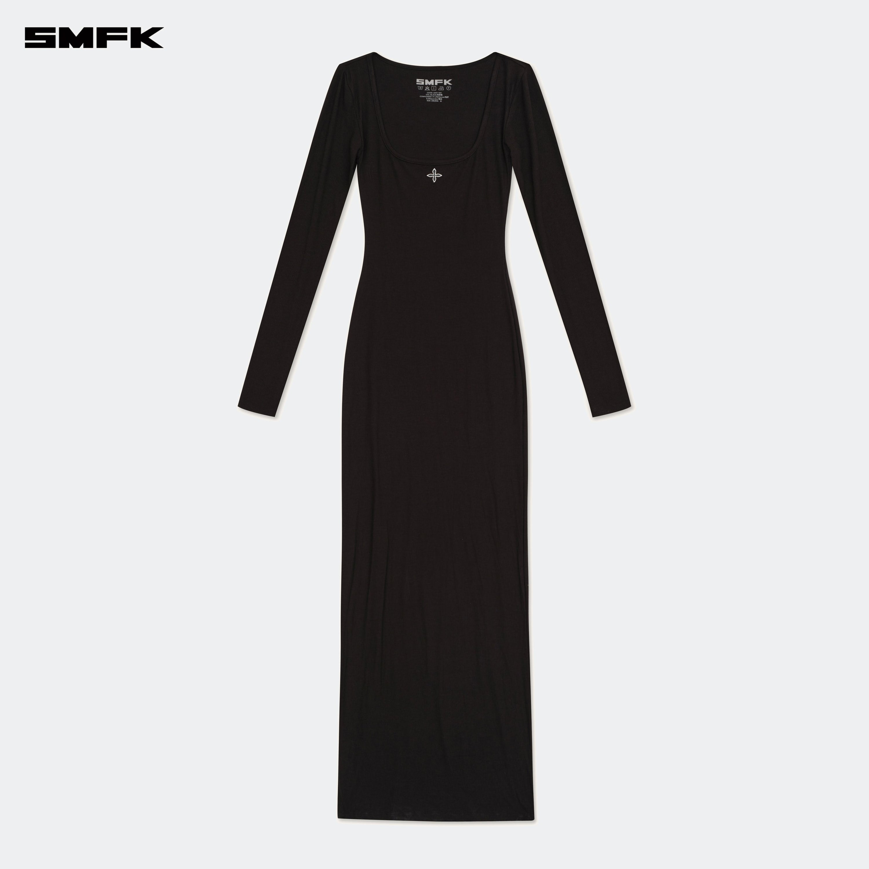 black long one piece dress Elegant Black Strapless Floor-Length Dress Asymmetrical Split One-Piece Dress Sexy Chic Polyester Fabric No Sleeve Zipper