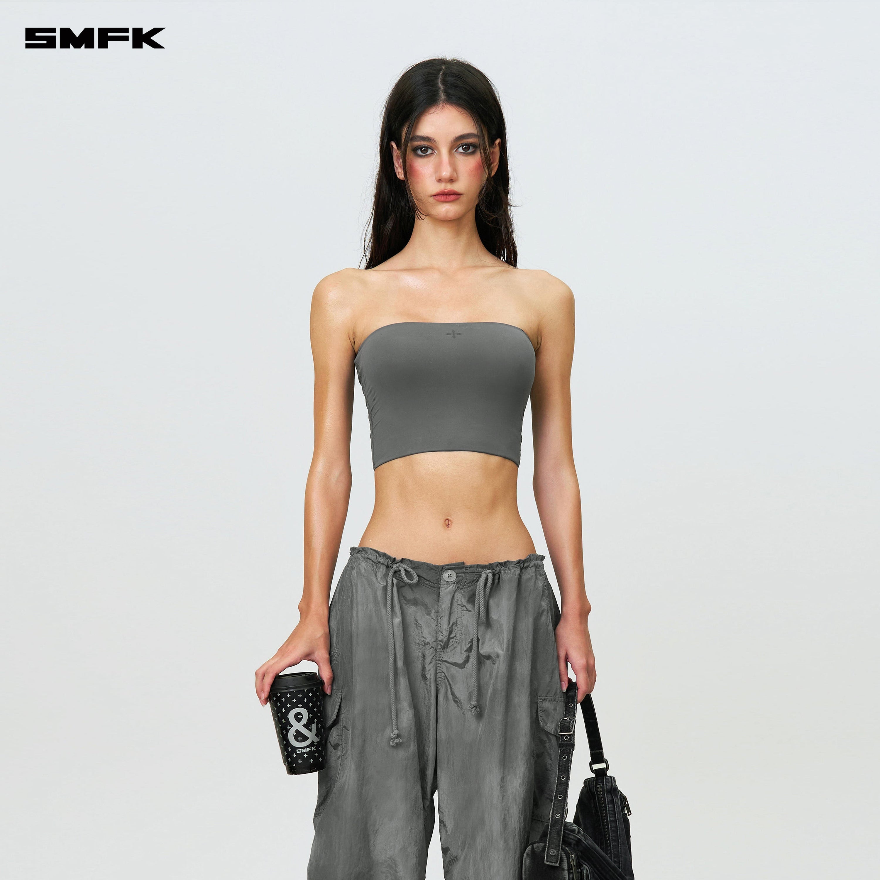 Compass Hug Skin Tube Top Dark Gray - SMFK Official