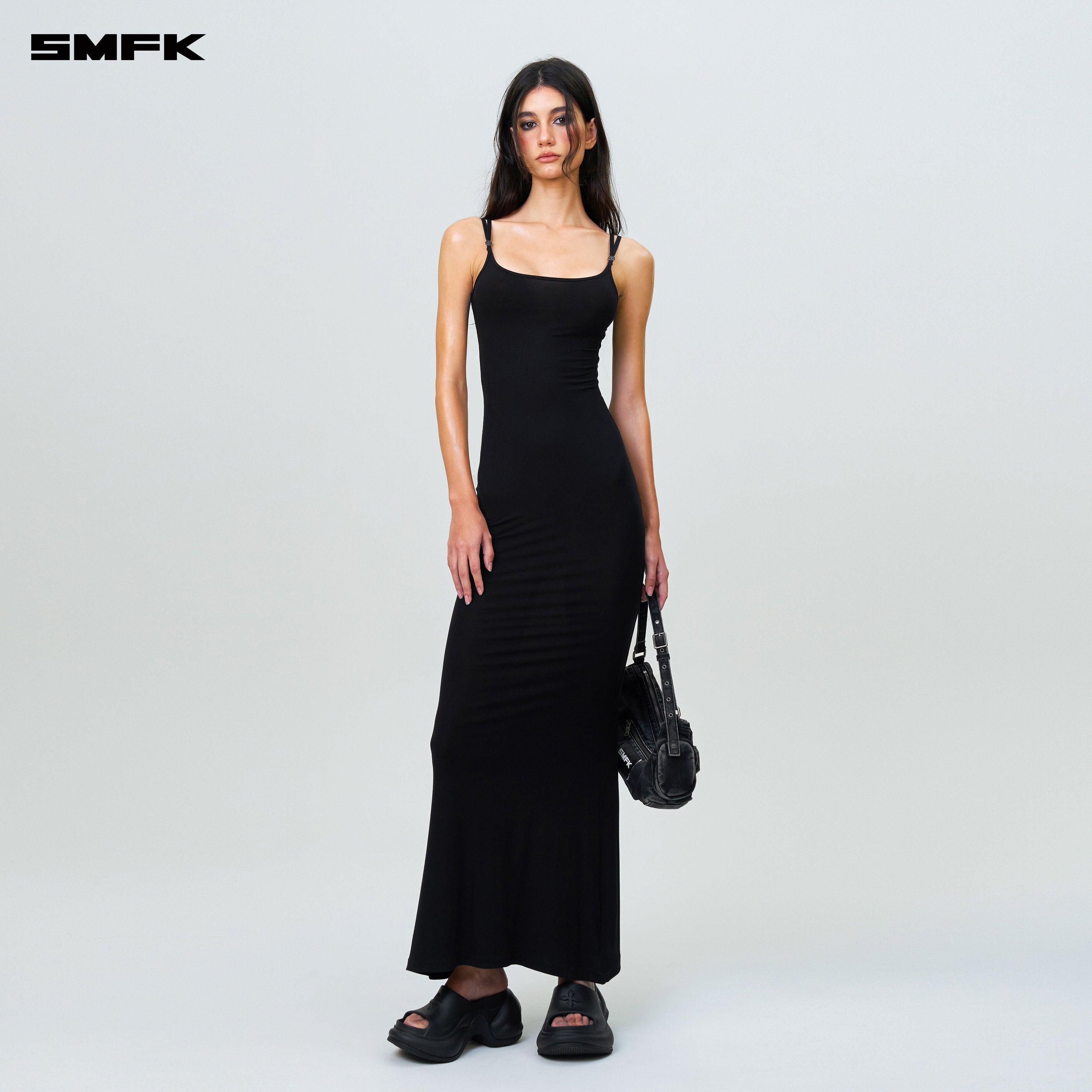 Compass Hug Slim Fit Long Dress Black SMFK Official Compass Hug Slim Fit Long Dress Black SMFK Official
