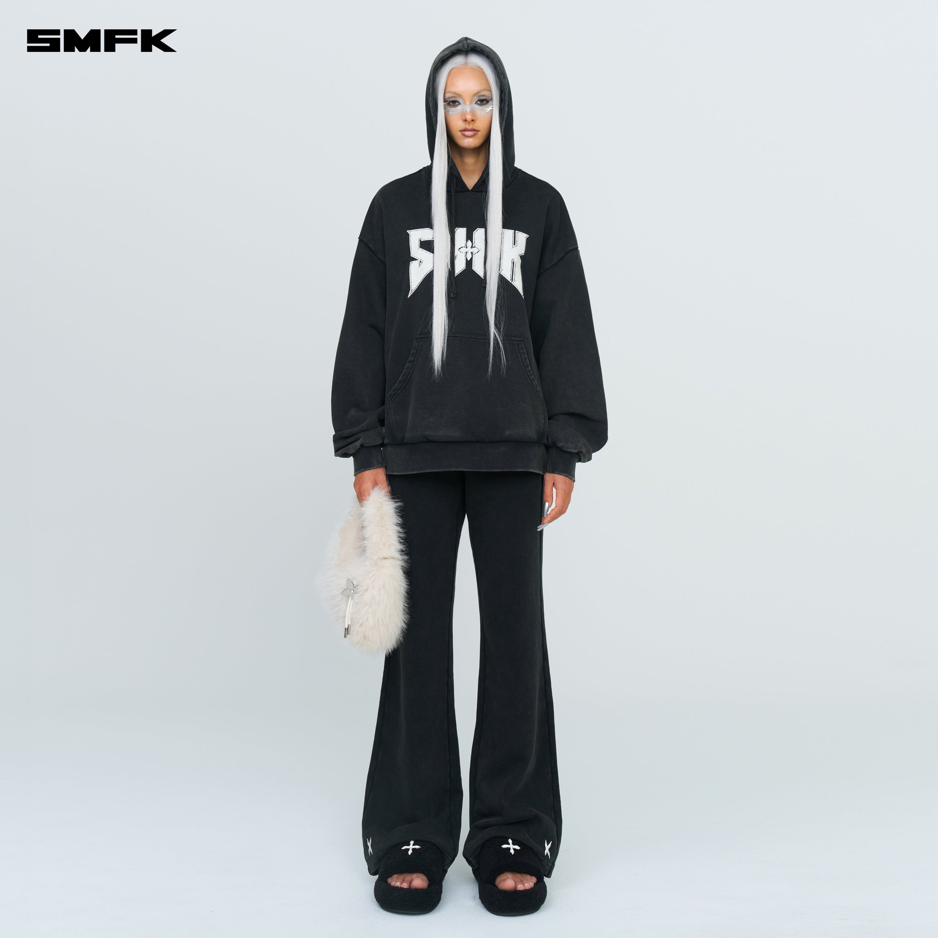 Compass Metal Rock Loose Hoodie Black - SMFK Official