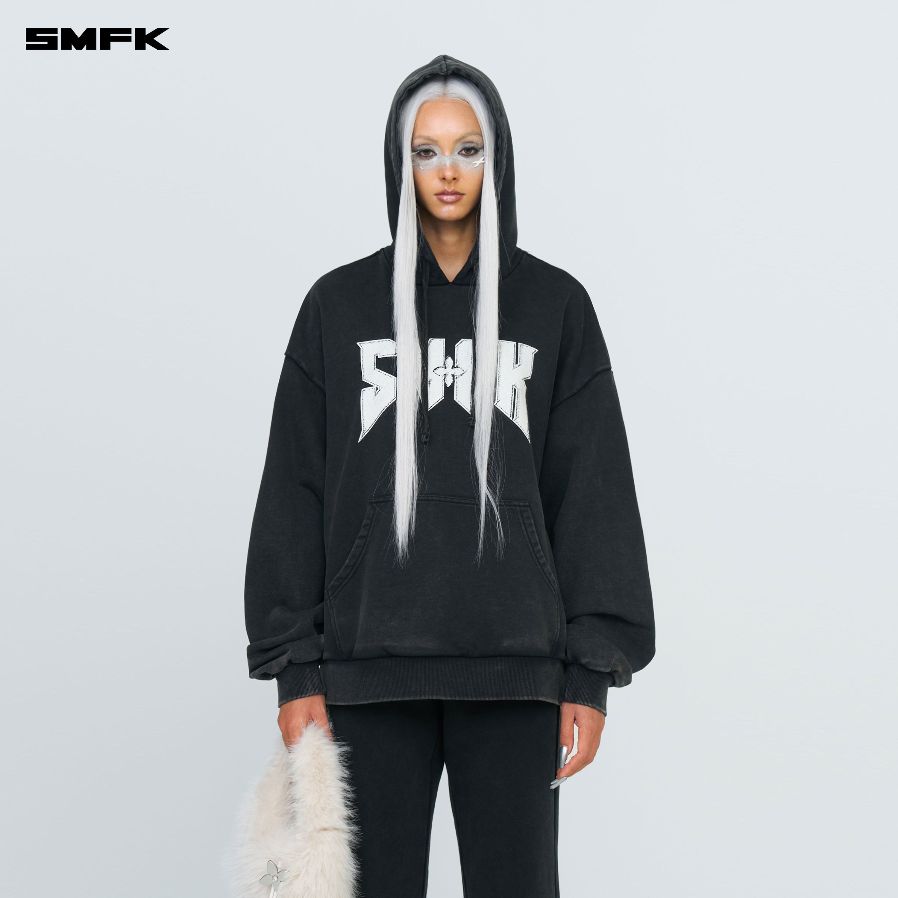 Compass Metal Rock Loose Hoodie Black - SMFK Official