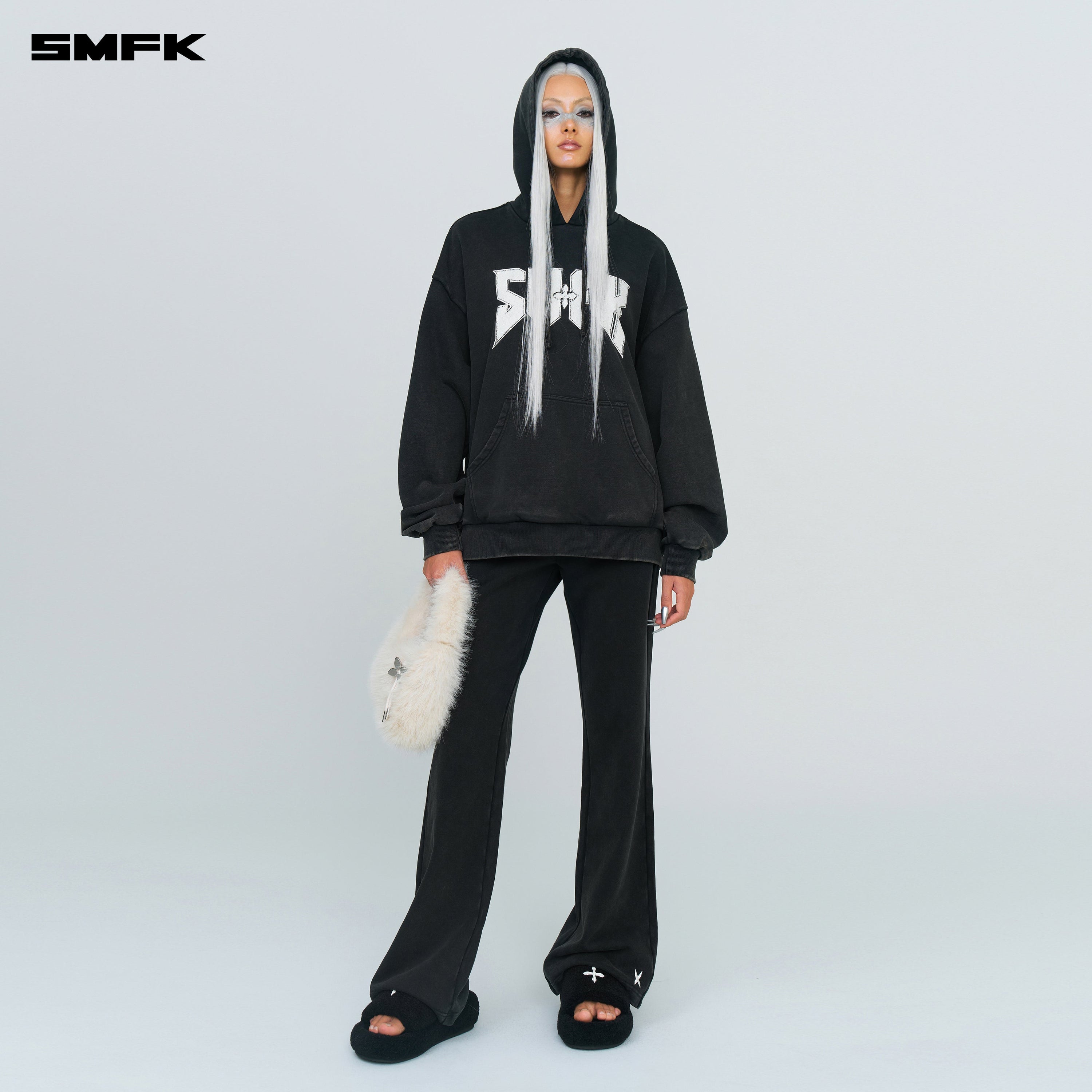 Compass Metal Rock Loose Hoodie Black - SMFK Official