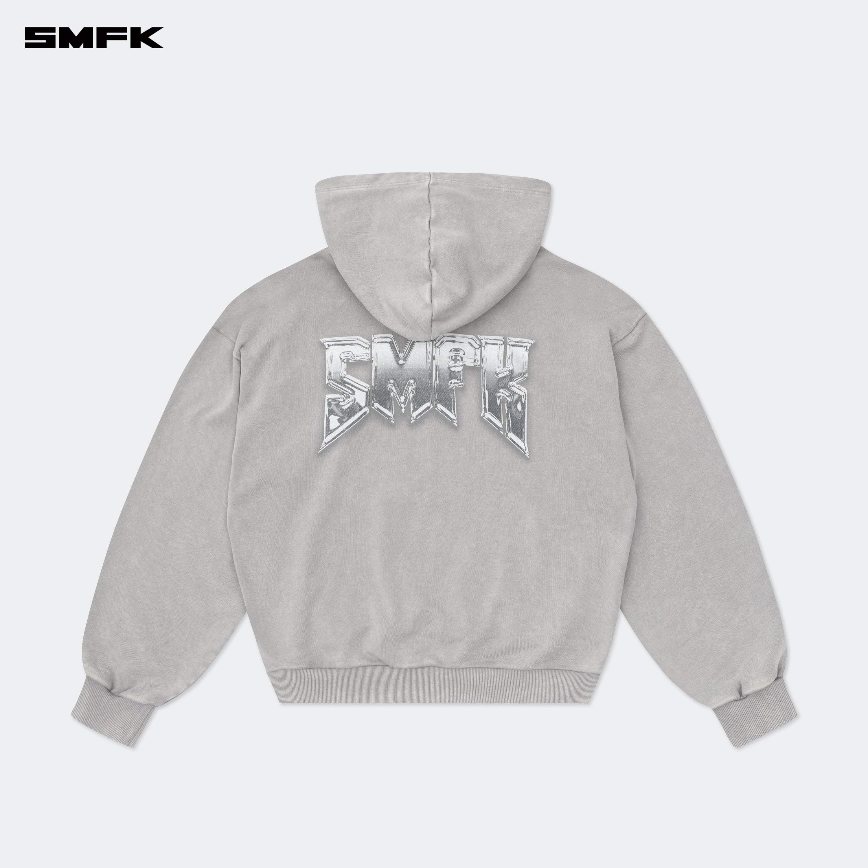 Compass Metal Rock Loose Hoodie Gray - SMFK Official