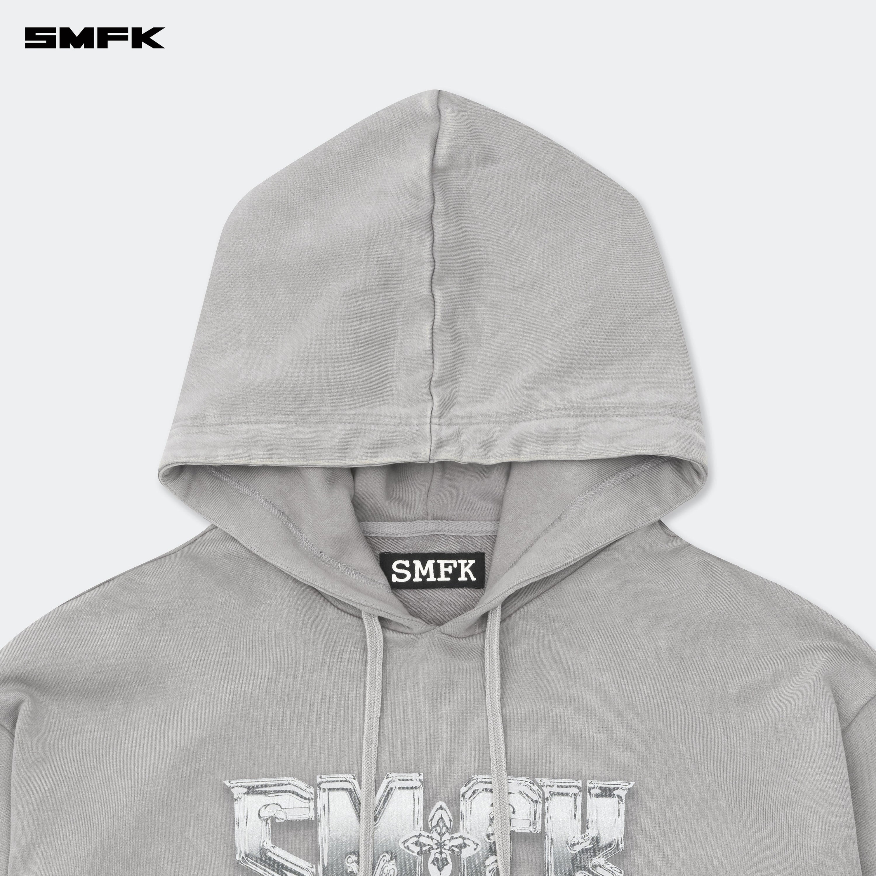 Compass Metal Rock Loose Hoodie Gray - SMFK Official