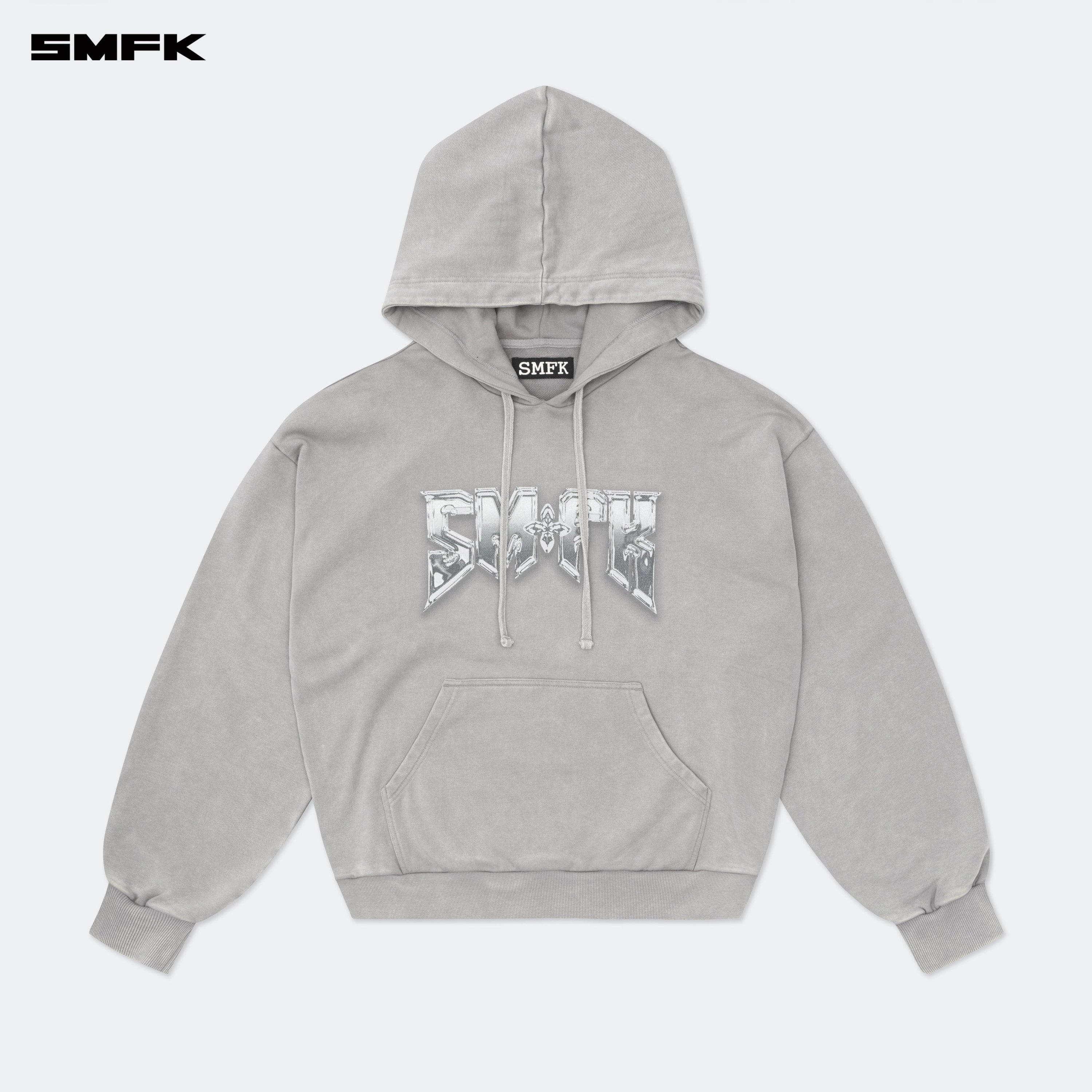 Compass Metal Rock Loose Hoodie Gray - SMFK Official