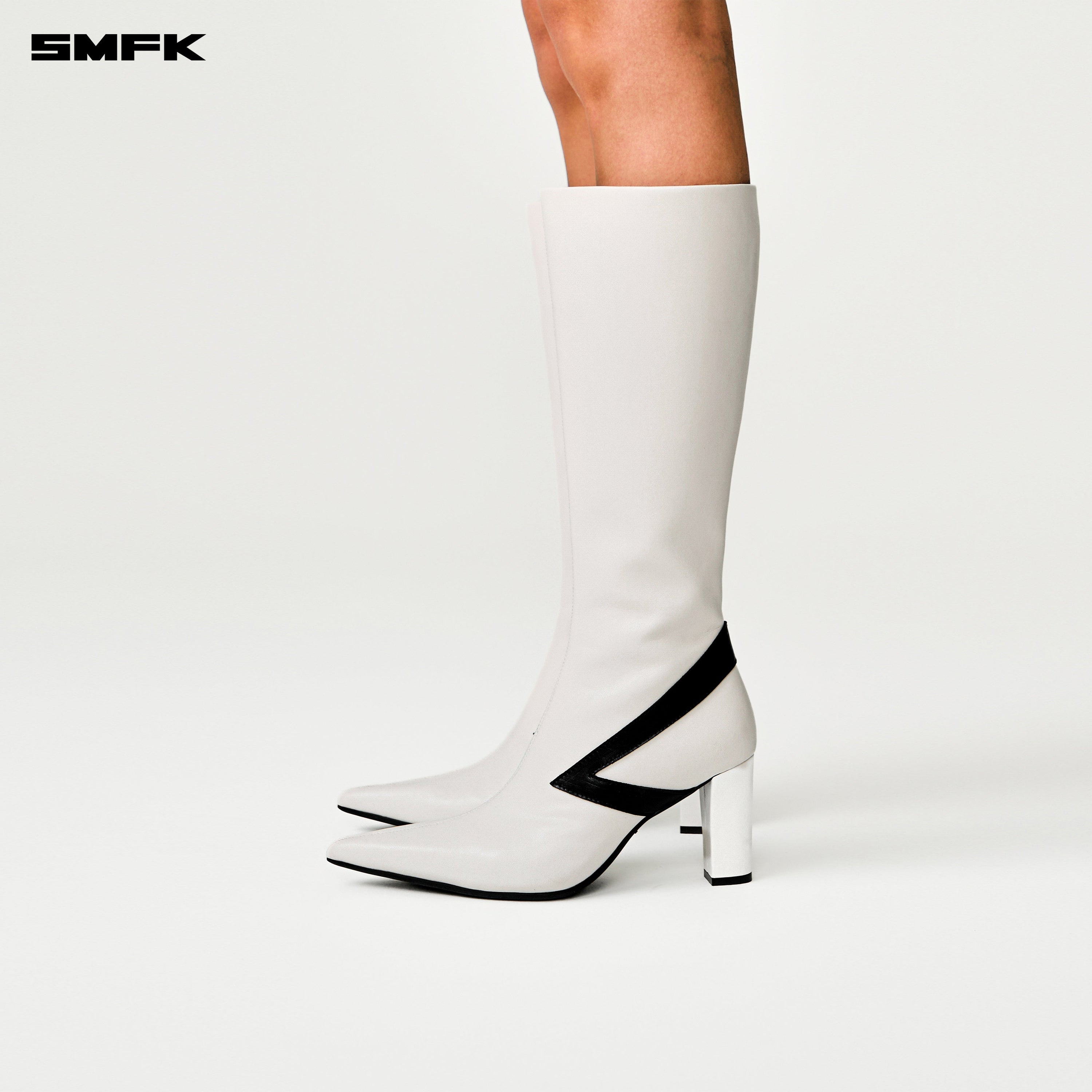 COMPASS METEOR High - Heeled Boots in White - SMFK Official