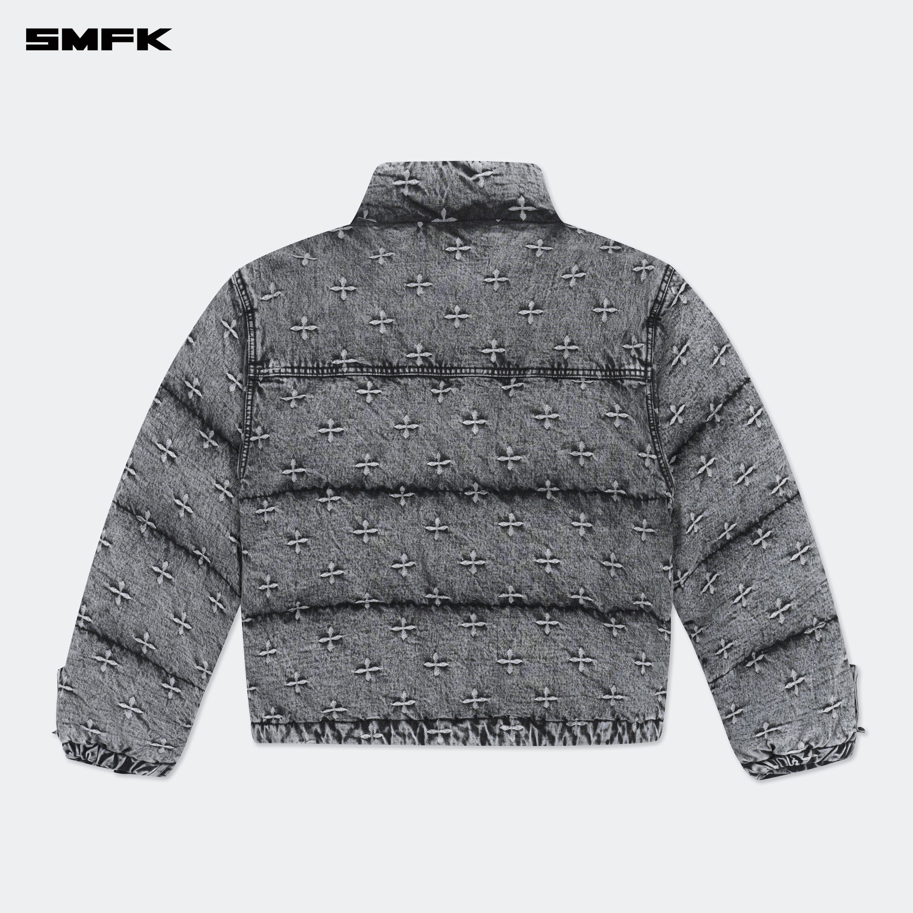 Compass Mustang Classic Denim Puffer Jacket In Gray - SMFK Official