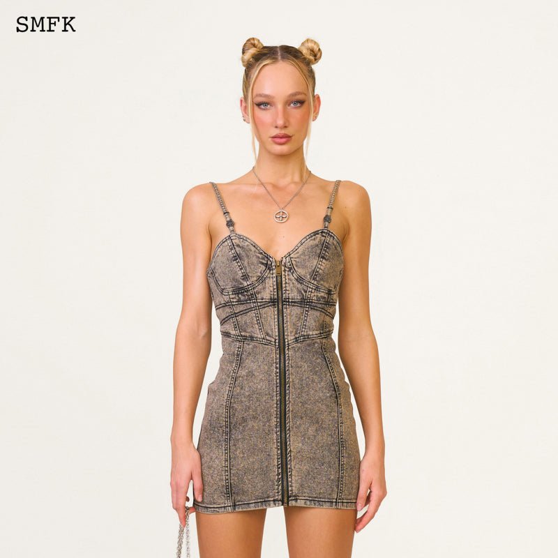 Compass Rider Denim Short Dress Sunset - SMFK Official