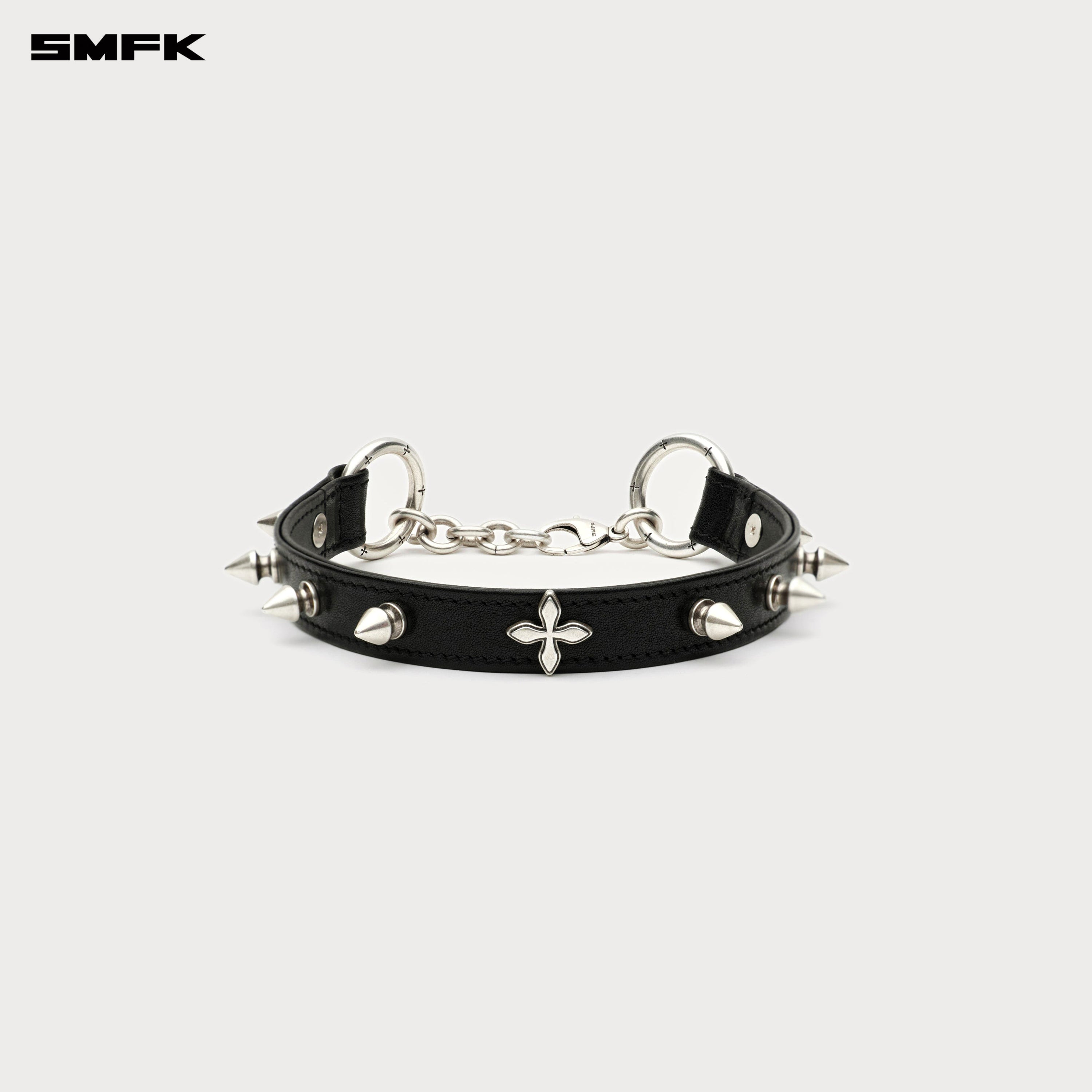 COMPASS RIVET Rivet Leather High Collar Choker - SMFK Official