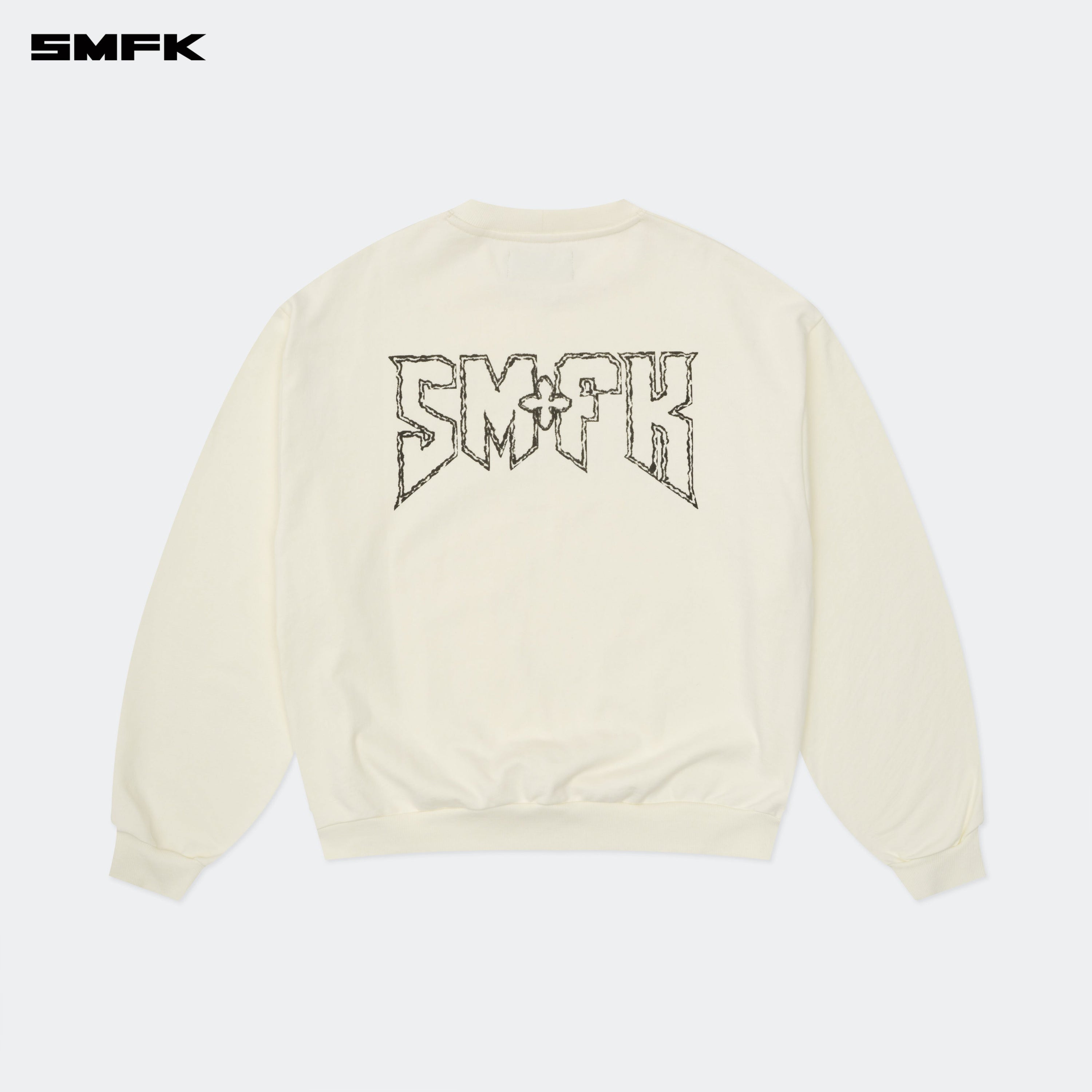 Compass Rocking Retro Loose Sweatshirt Cream - SMFK Official