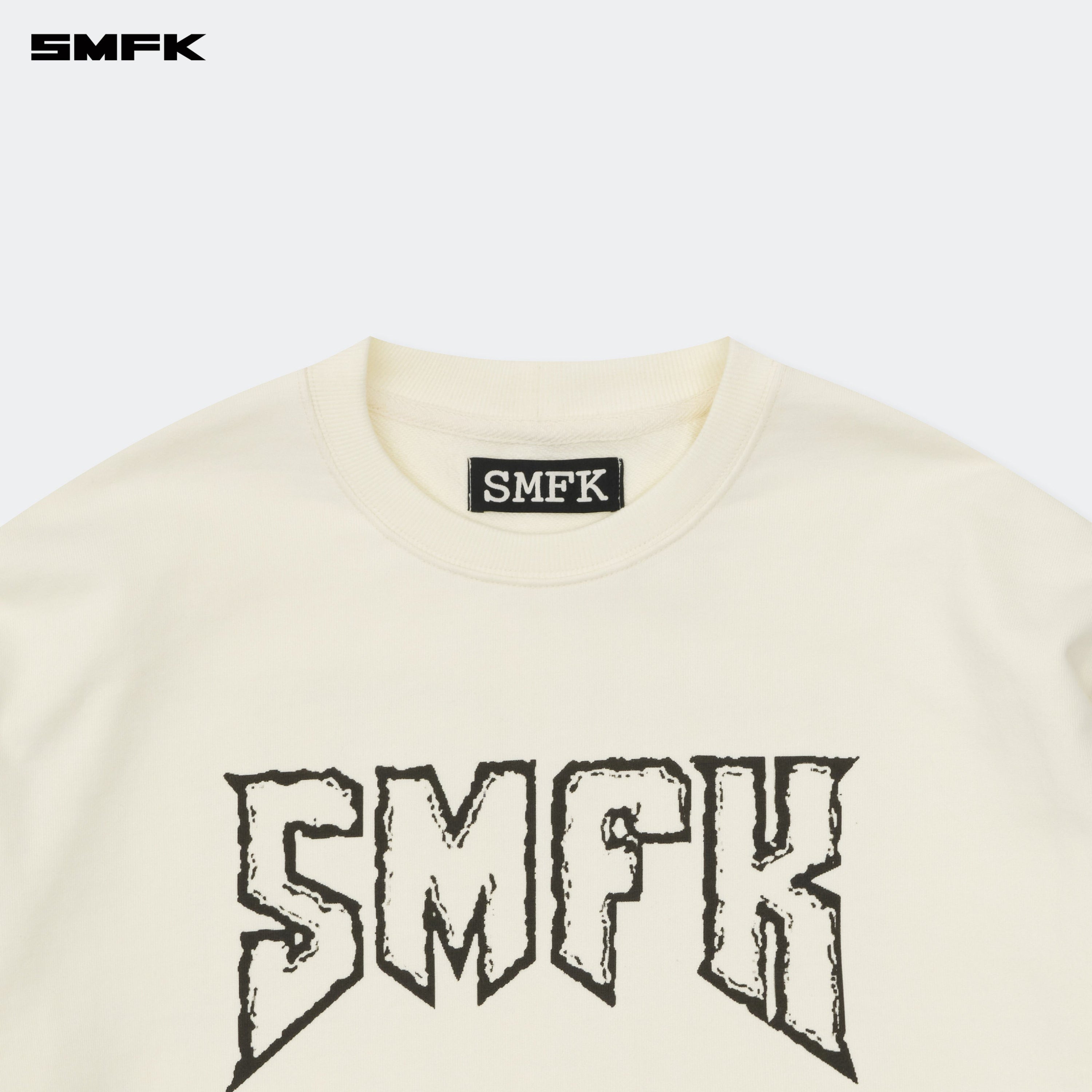 Compass Rocking Retro Loose Sweatshirt Cream - SMFK Official