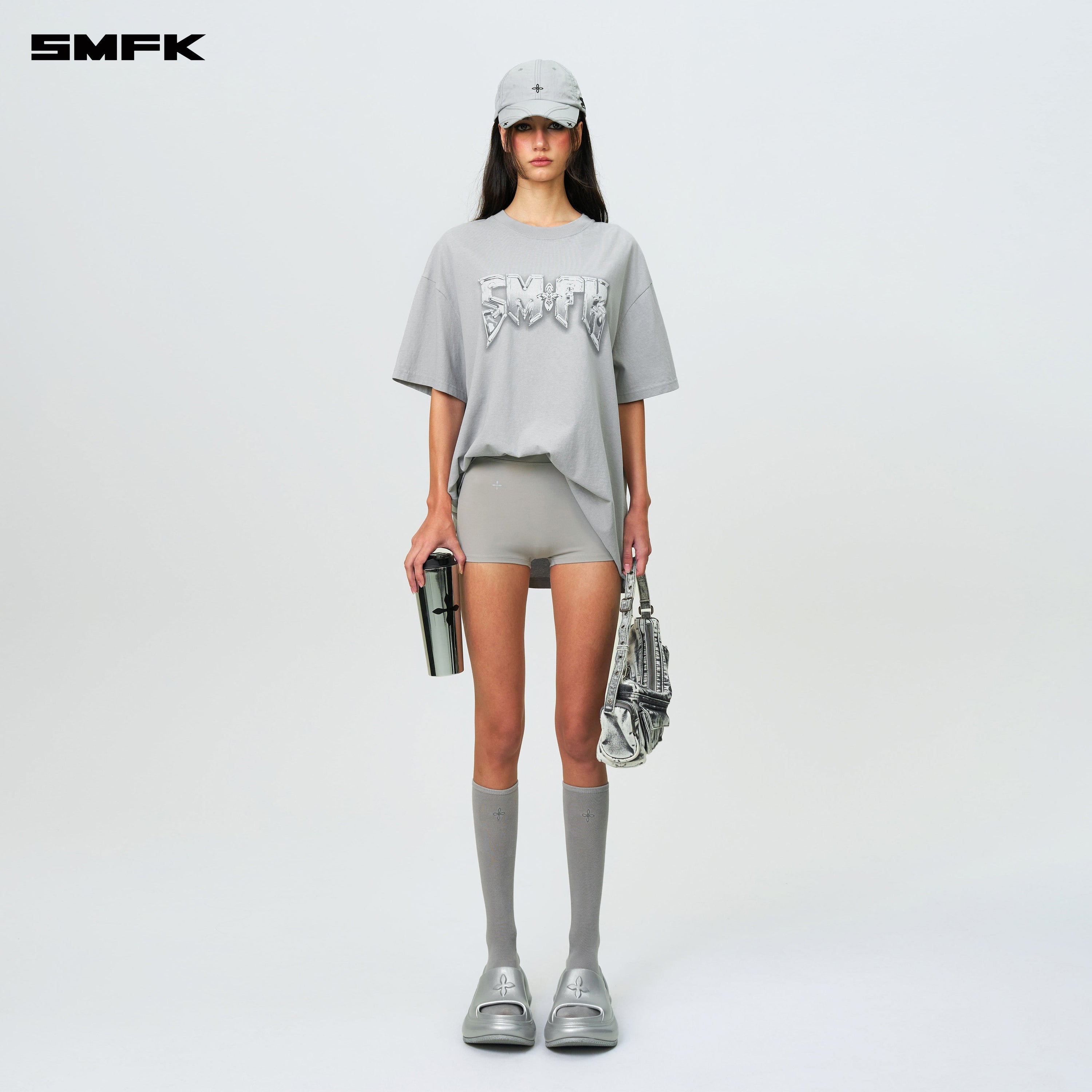 Compass SMFK Metal Rock Loose Tee Gray - SMFK Official